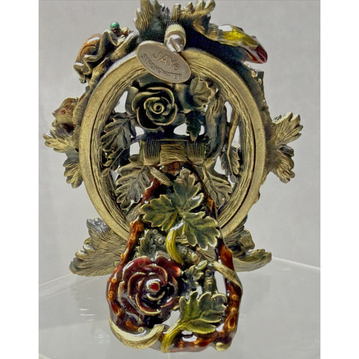 Jay Strongwater Beetle Rose Flora Fauna Picture Frame Swarovski Crystals 5308