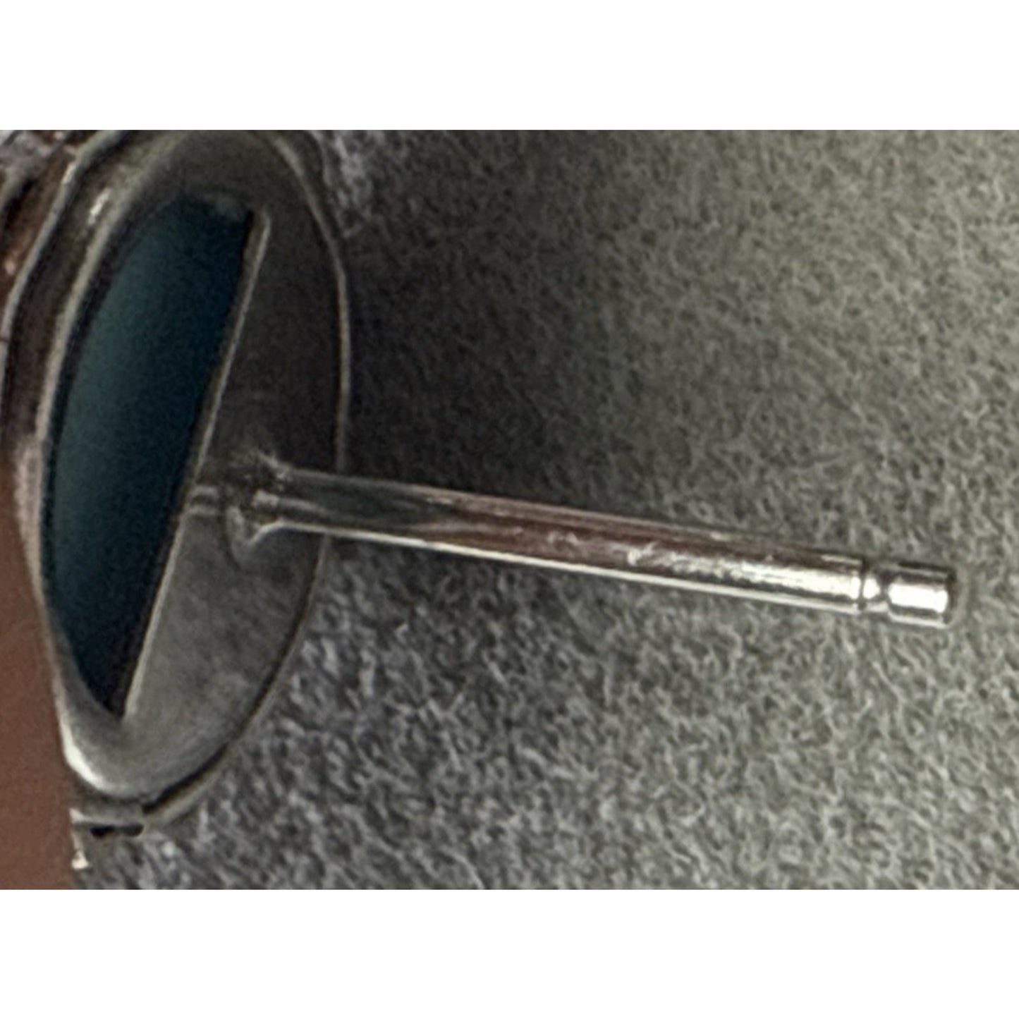 Vintage ZZ 14k White Gold Blue Turquoise Stud Earrings