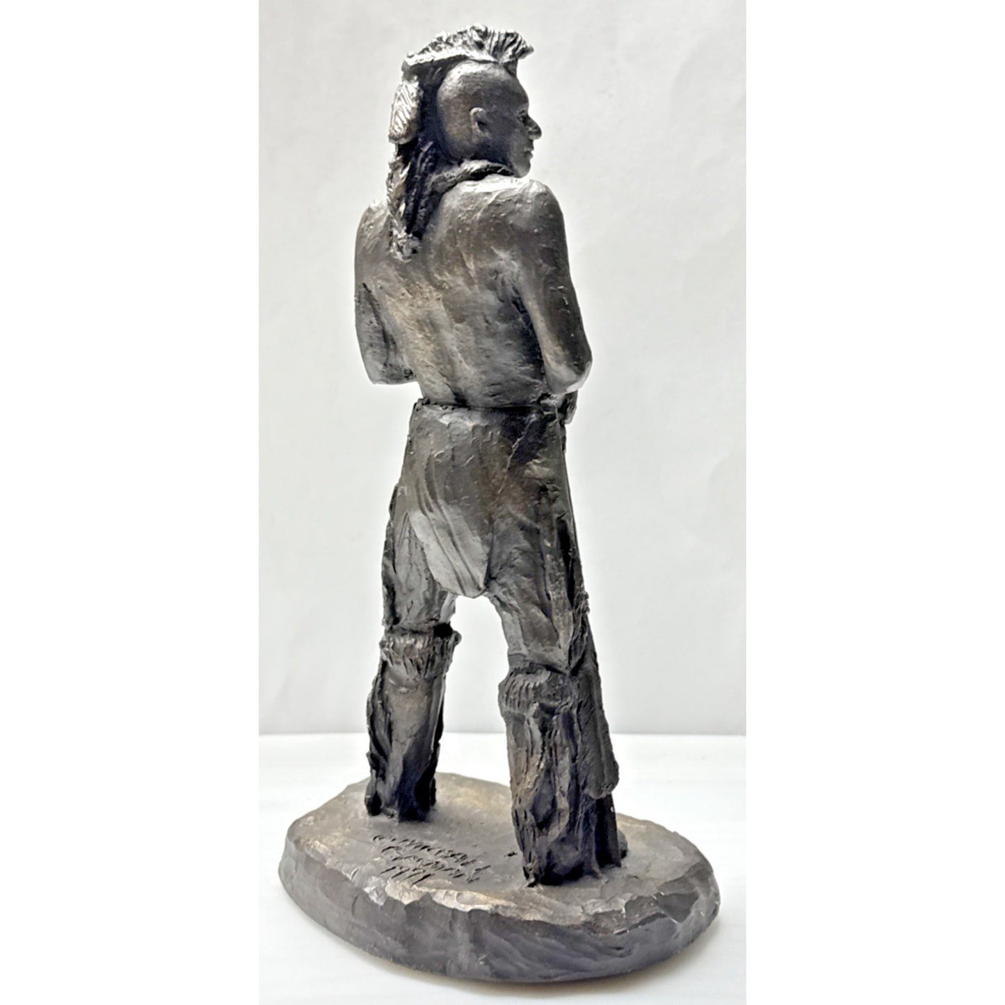 Vintage Michael Garman Sculpture 049 Bronzetone Spirit of Plains Signed As Is