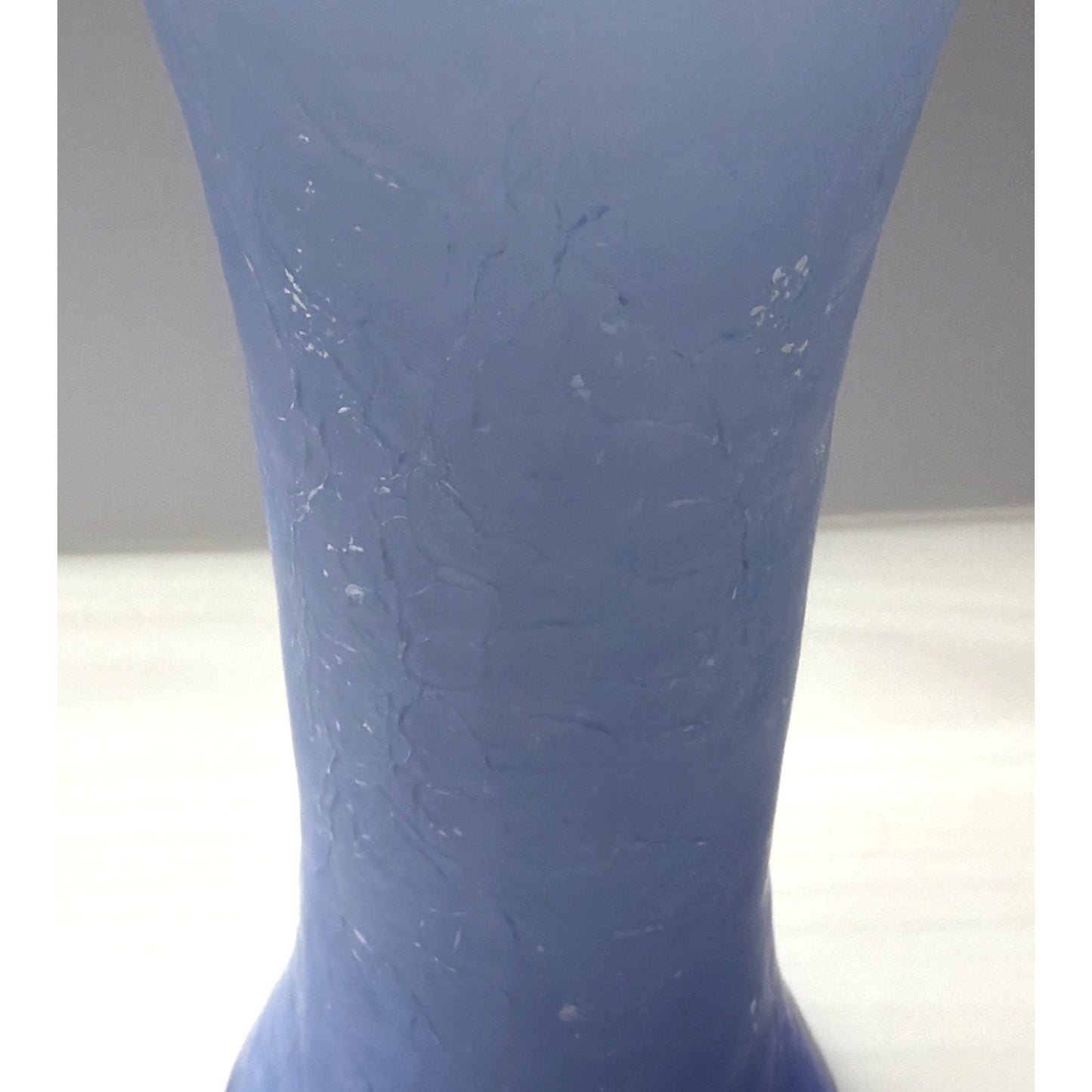 Victorian Powder Blue Crackle Glass Jack Pulpit Vase Cased White Purple Glow