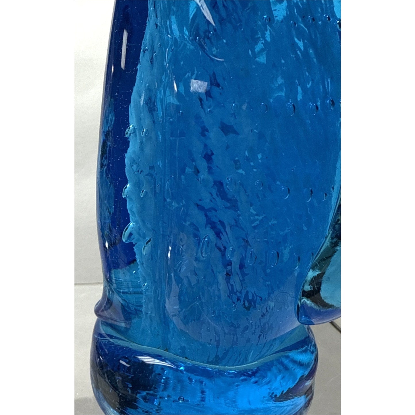 Vtg Altaglass Blue Mottled Layered Glass Cat Figurine Medicine Hat As-Is