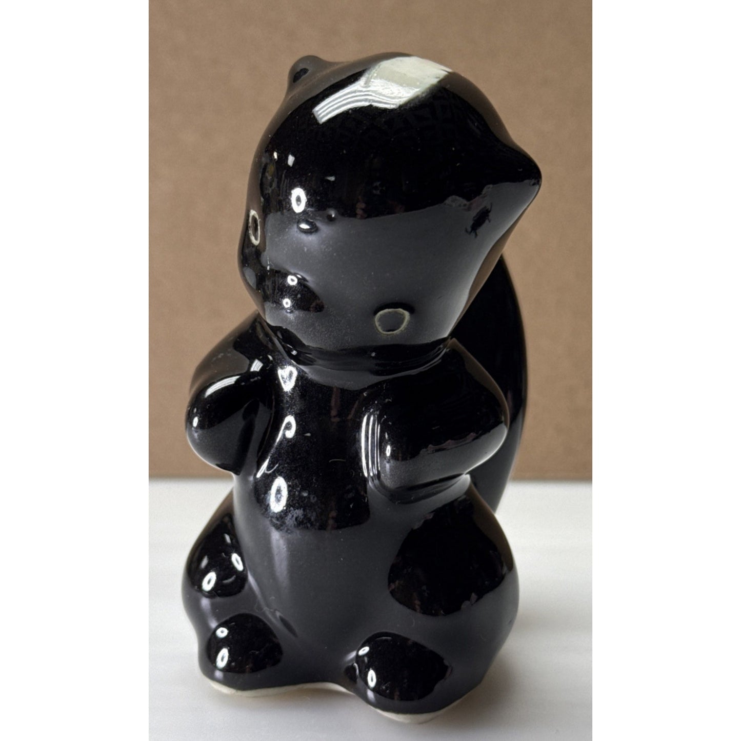 Vintage California Art Pottery Delee Black White De Skunk Stinkie Figurine