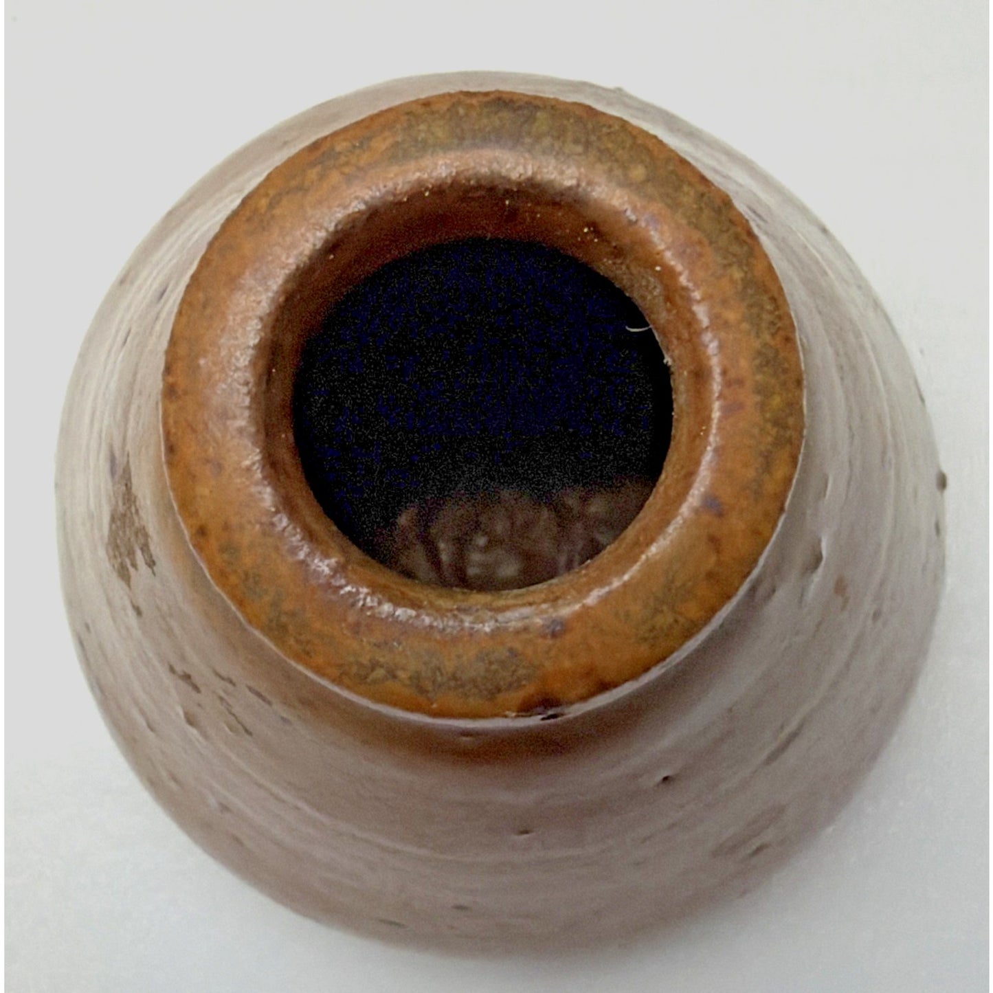 Primitive Stoneware Salt Glazed Cone Inkwell Brown Ink Bottle Vase