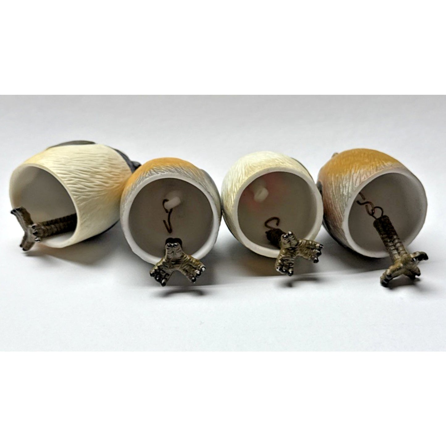 Vintage Lot of 4 Dept 56 Woodland Bird Egg Ornaments Bells