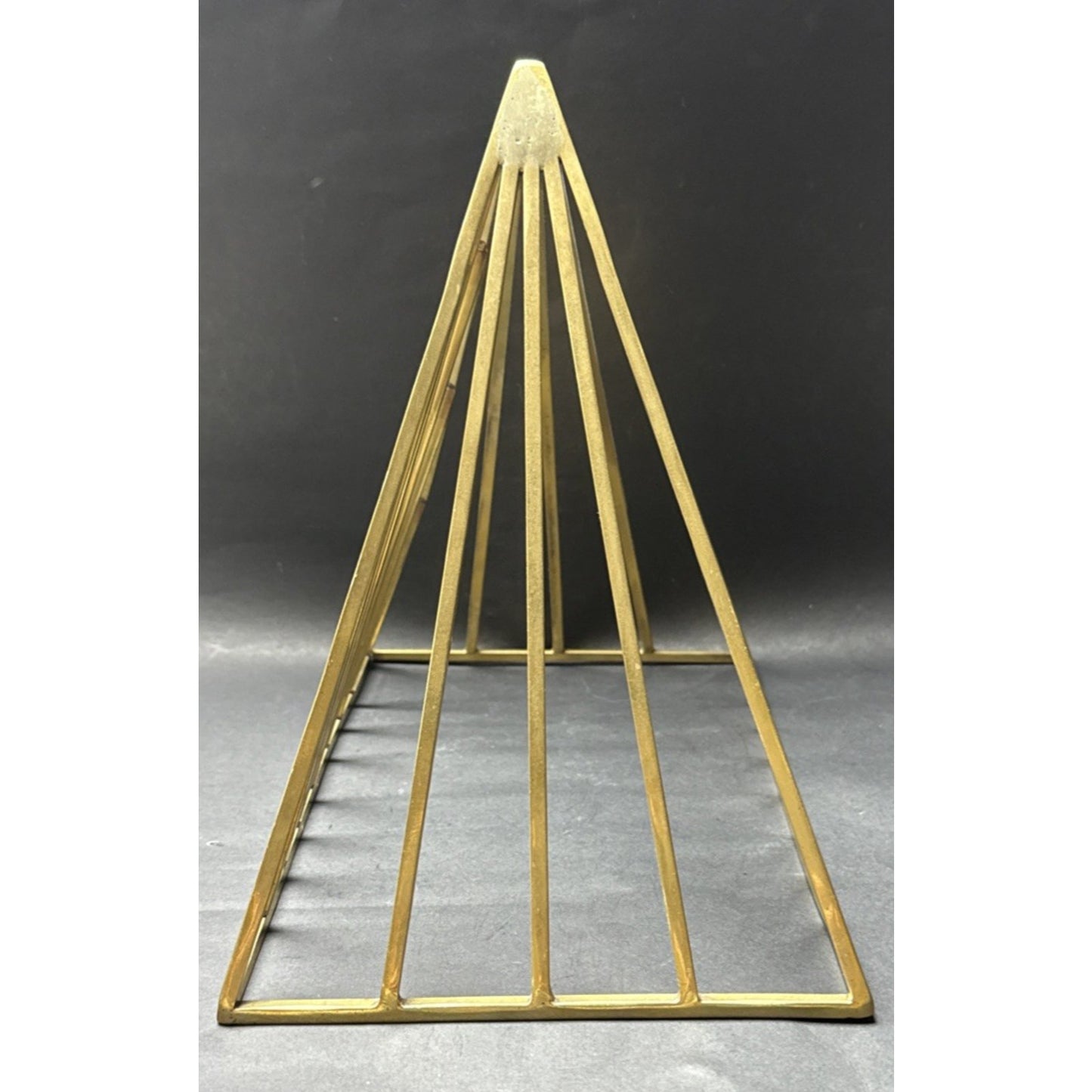 Lot of 2 Brass Geometric Architectural Pyramids Large As-Is