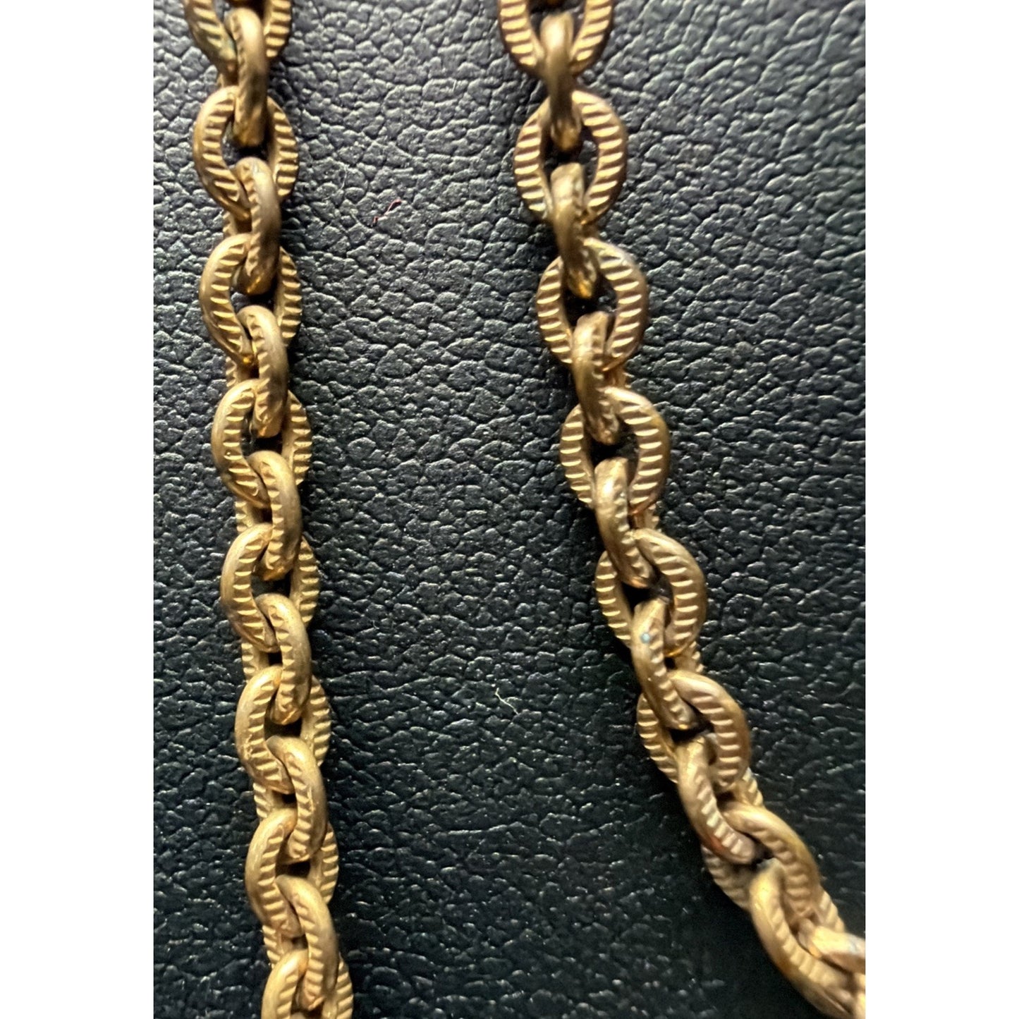 Victorian Edwardian Textured Links GF Chain Necklace As Is