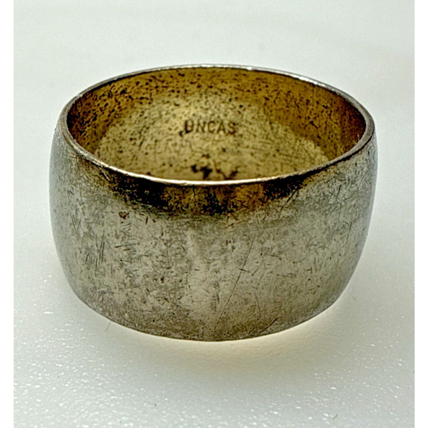 Vintage Uncas Cigar Band Ring Silver Metal Sz 6 As Is