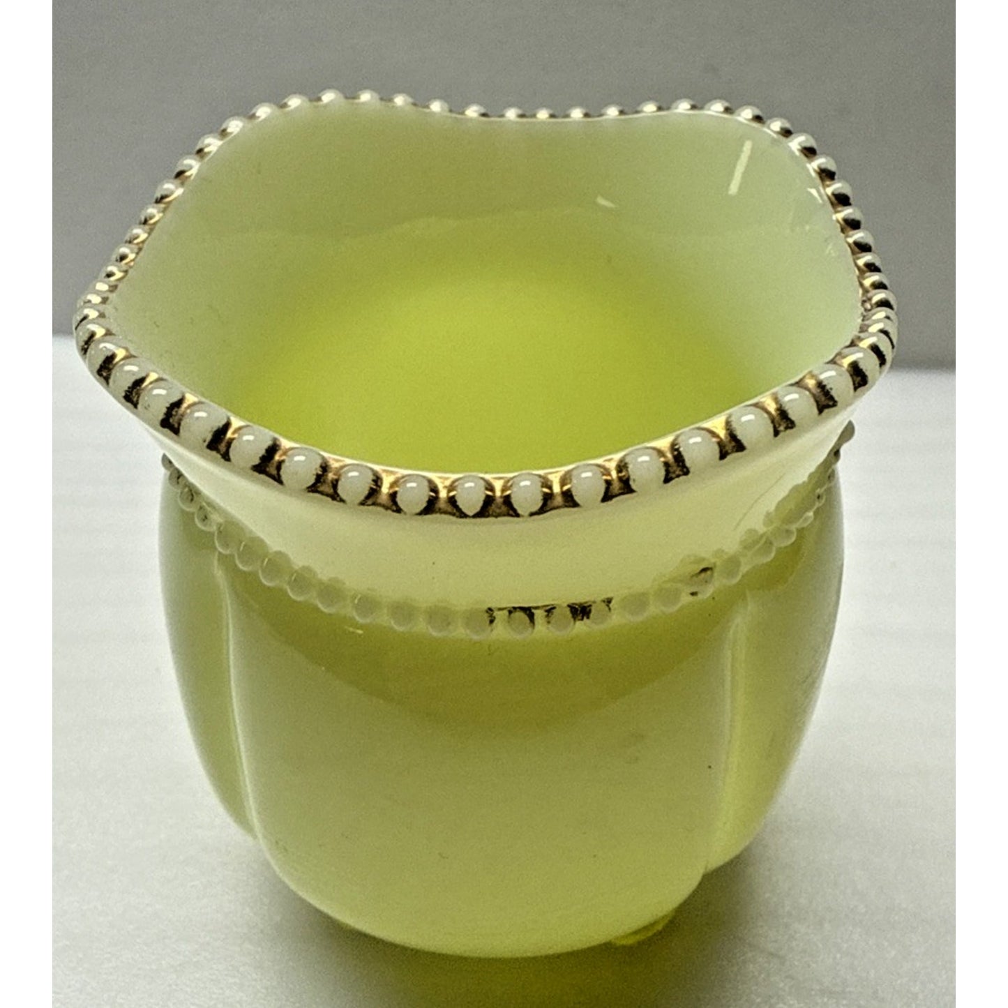 EAPG Tarentum Glass Georgia Gem Opaque Custard Toothpick Matchstick Holder Bead