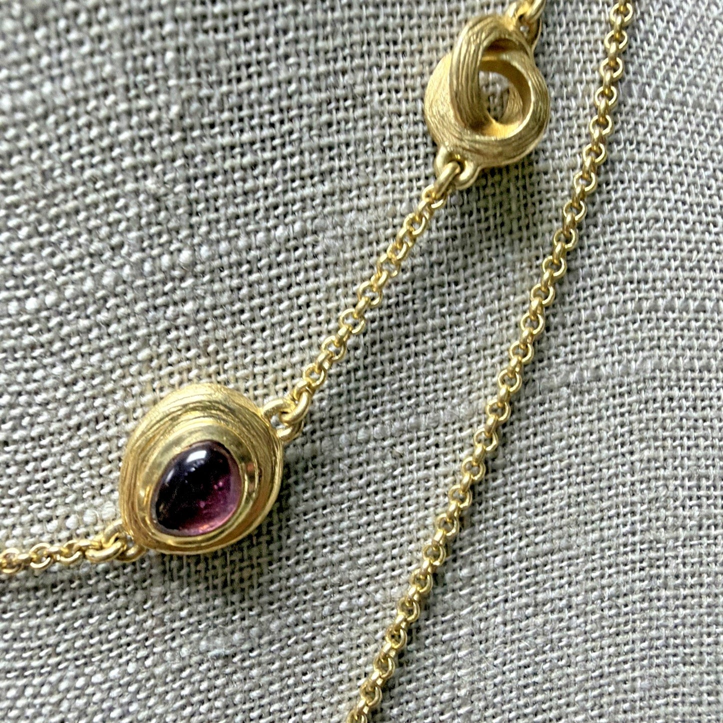 Cole Haan Semi Precious Gemstone Cabochon Station Necklace Gripoix Style Long