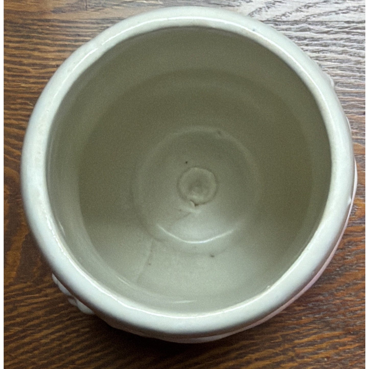 Old McCoy Pottery Stoneware Matte White Glaze Leaves and Berries Stovepipe Vase