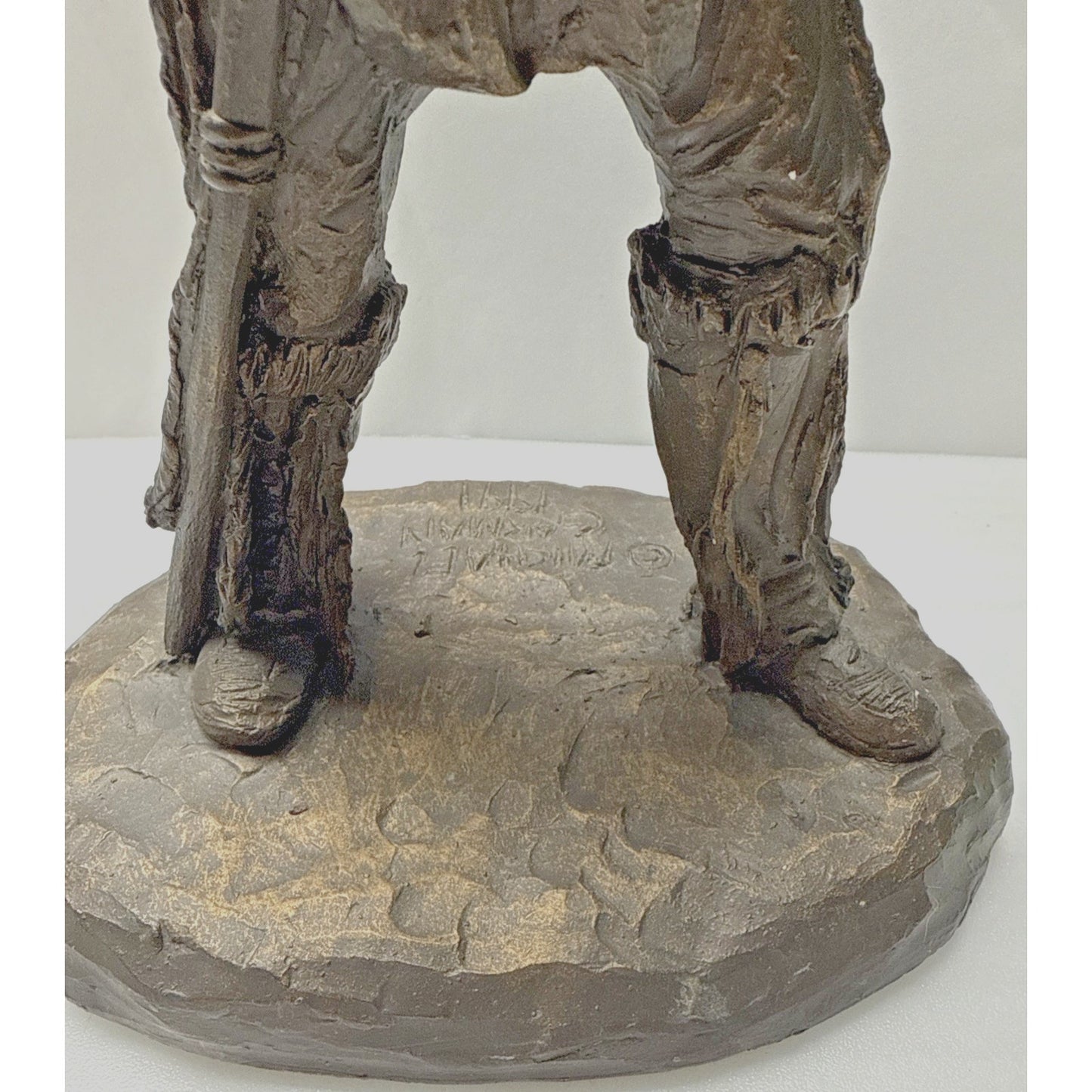 Vintage Michael Garman Sculpture 049 Bronzetone Spirit of Plains Signed As Is