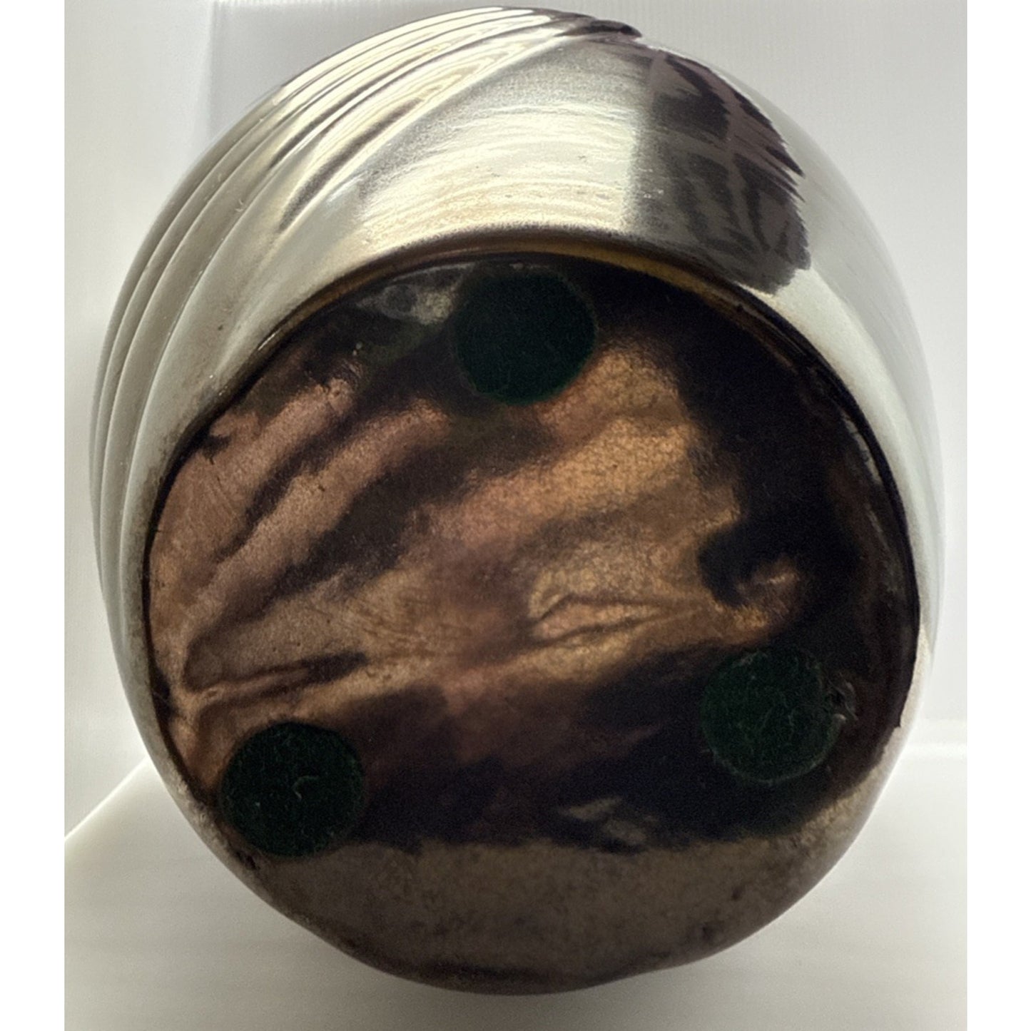 Vtg Haeger Pottery Metallic Bronze Vase Planter Pot Large Abstract Swirl 12 inch