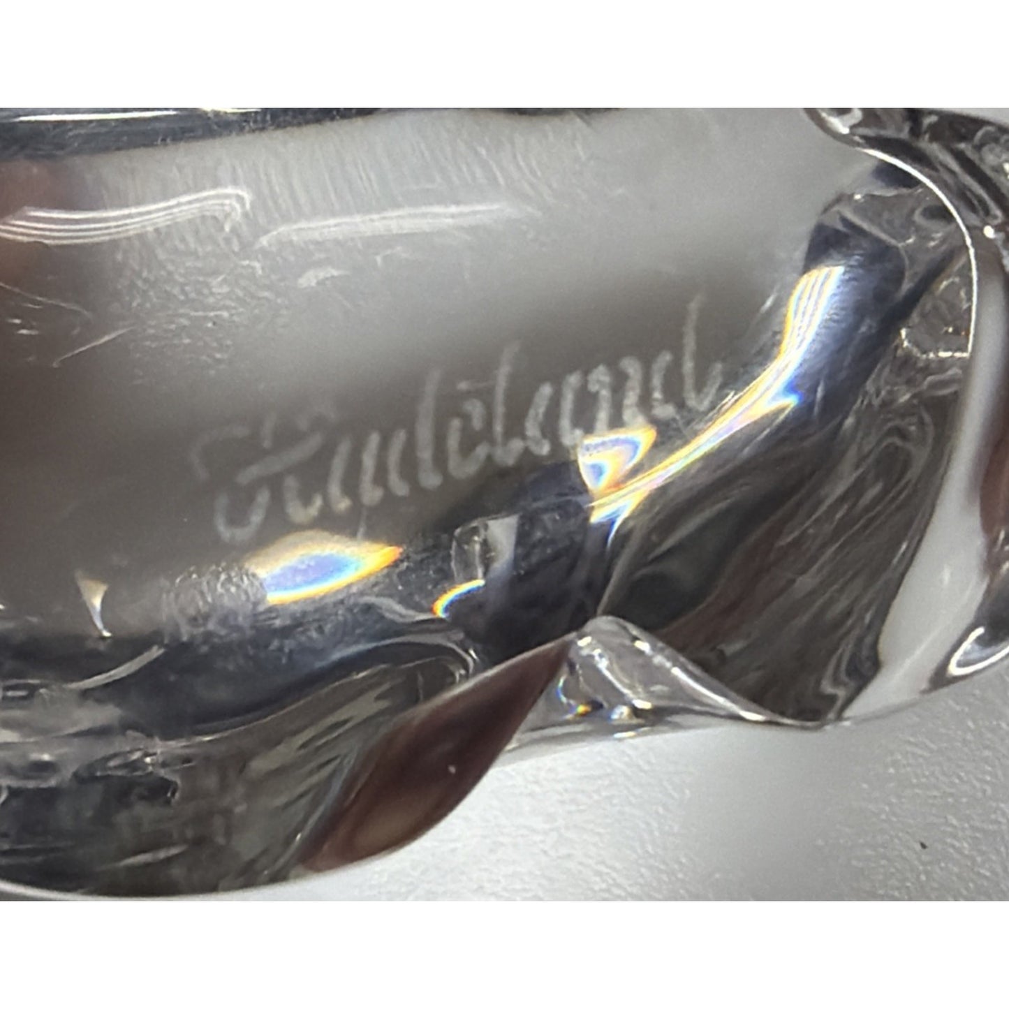 Vintage Royal Copenhagen Hadeland Crystal Polar Bear Figurine Paperweight