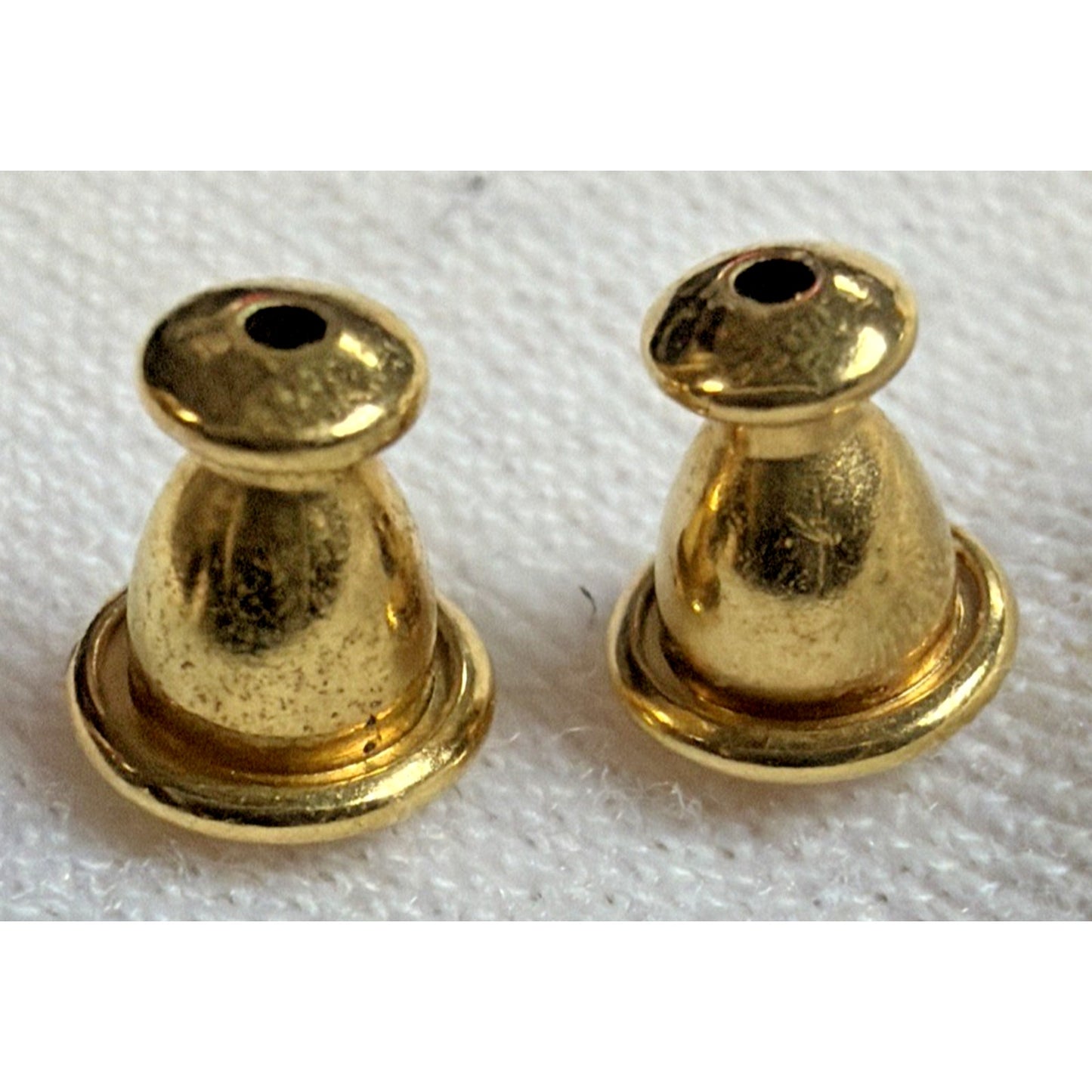 Vintage Monet Gray Large Ball Sphere Black Faux Pearl Stud Earrings Gold Tone