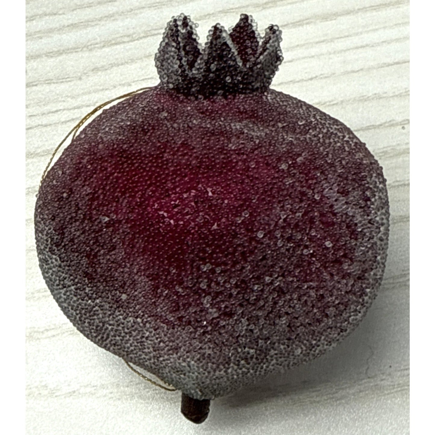 Vintage Lot of 5 Beaded Sugar Frosted Faux Fruit Christmas Ornaments