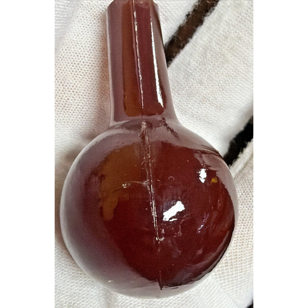 MCM Manganese Art Glass Ruby Red Perfume Bottle Stopper Dauber Italy As Is