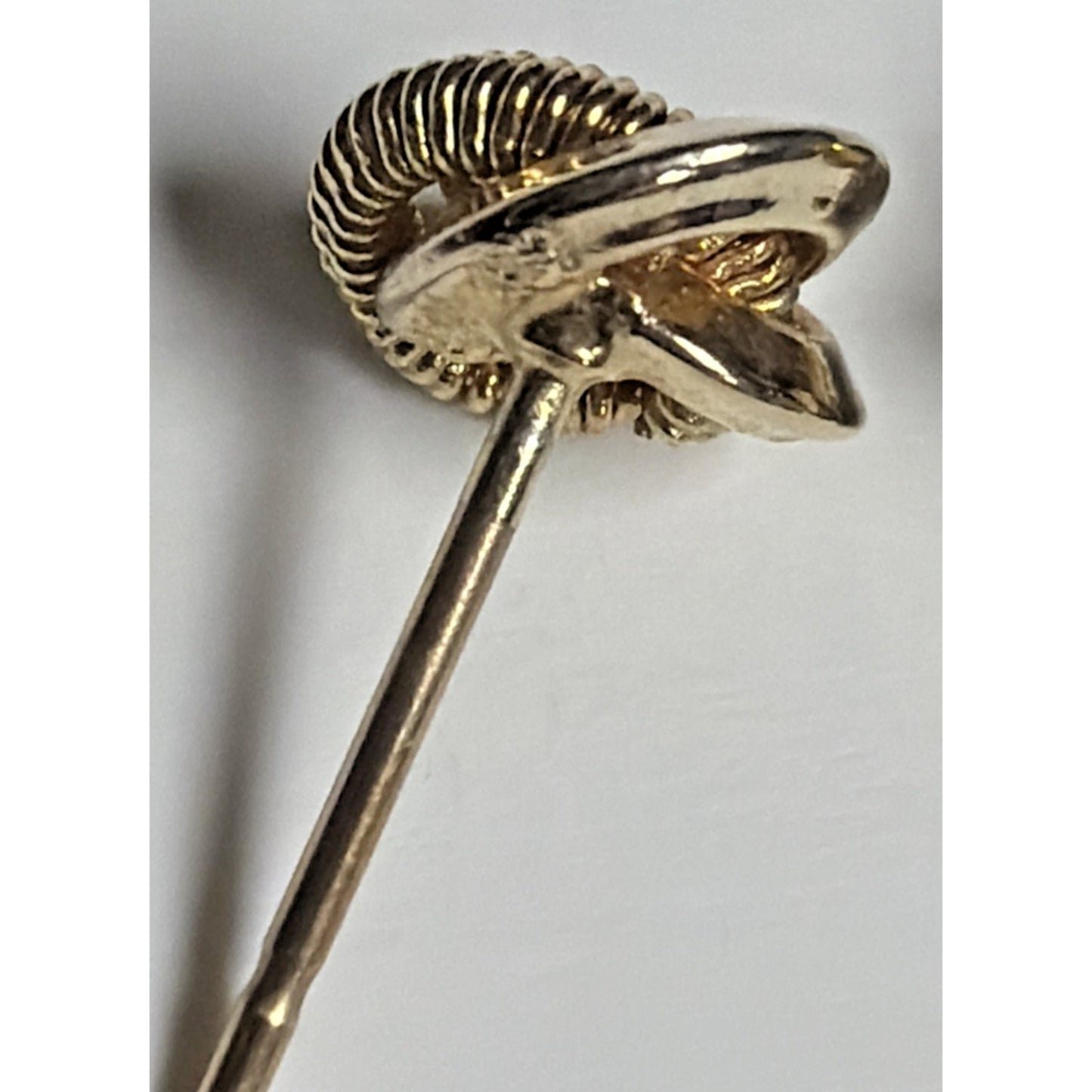 Vintage Gold Plate Love Knot Earrings Textured Smooth Twisted Rope Stud Post