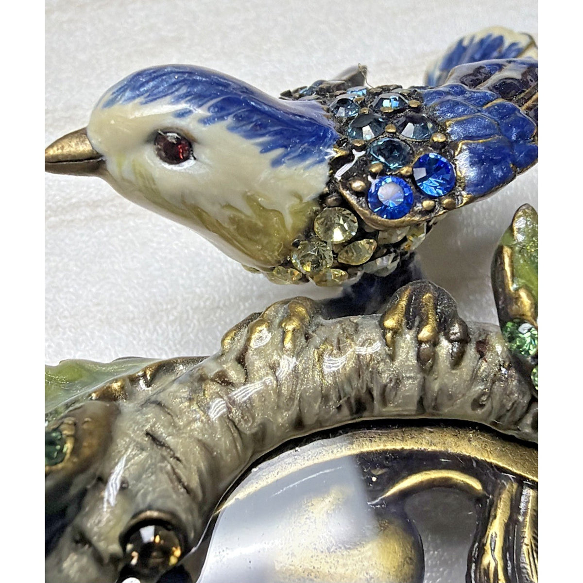 Jay Strongwater Skylar Mini Frame Bird Floral Enamel Swarovski Crystal As Is