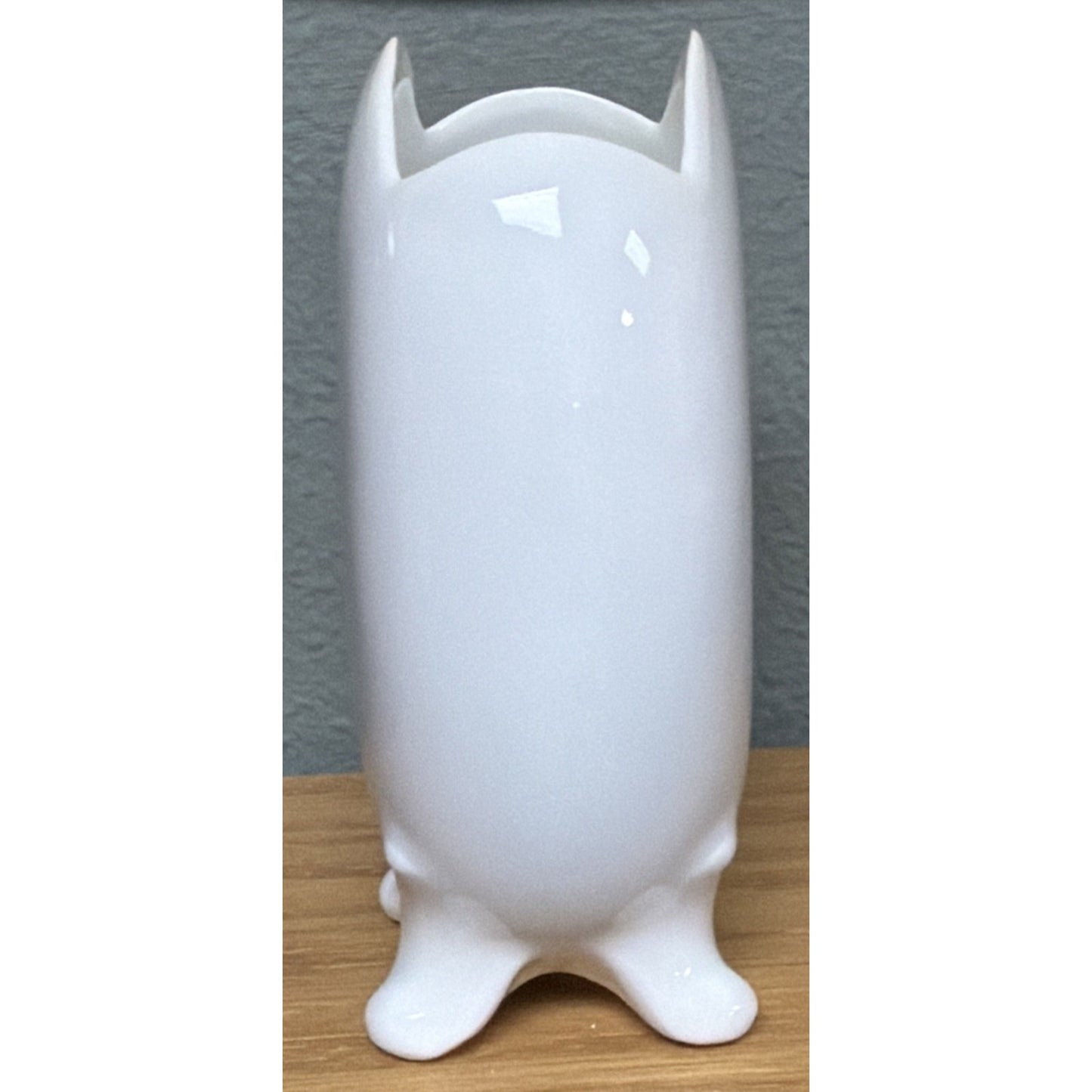 Vintage PM Bavaria Germany White Porcelain Vase Spooner Embossed Scalloped