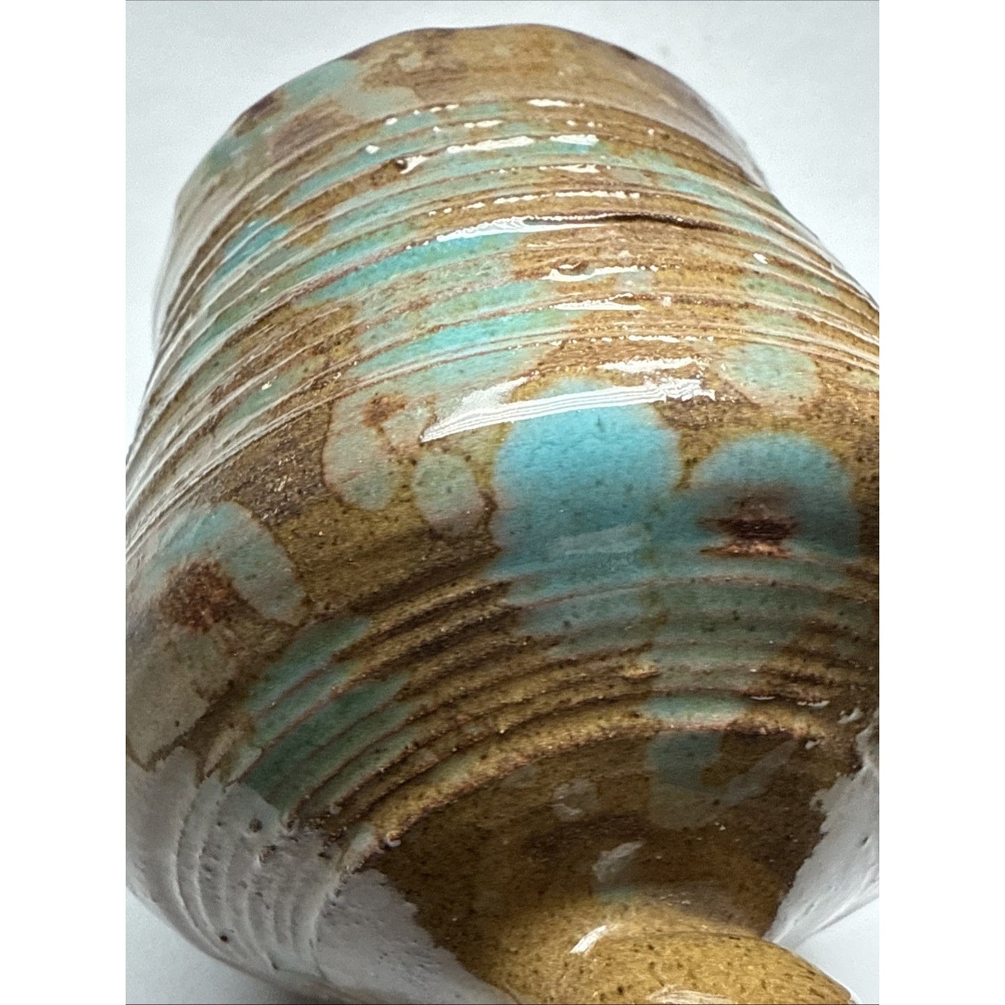MCM Bailey Studio Art Pottery Glazed Vase Weed Pot Brown Green As Is