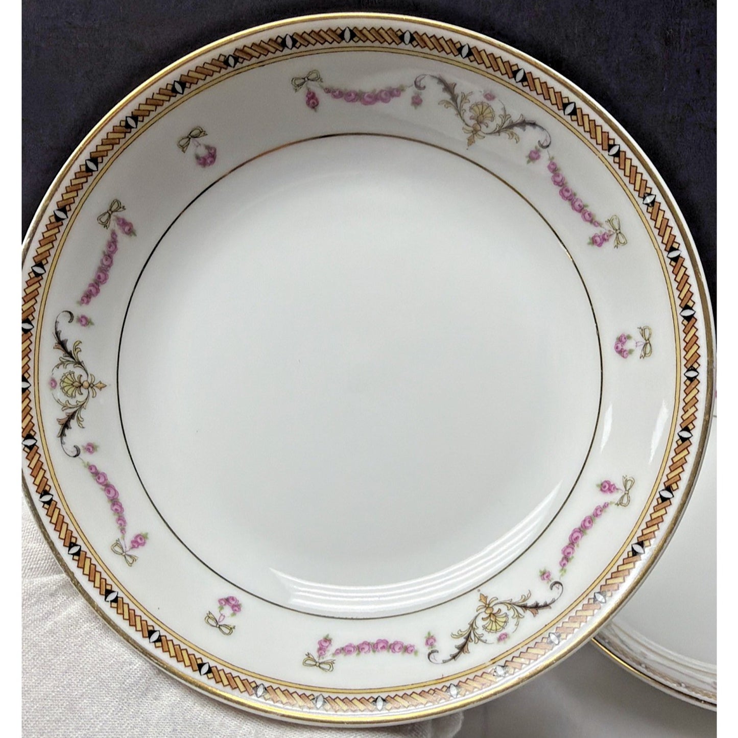 Lot of 4 HC Selb Bavaria Heinrich Co Fruit Dessert Bowls Pink Swag Roses White