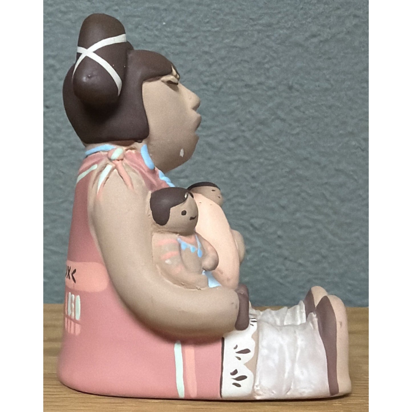 Vintage Cleo Teissedre Native American Storyteller Children Figurine 1989 Signed