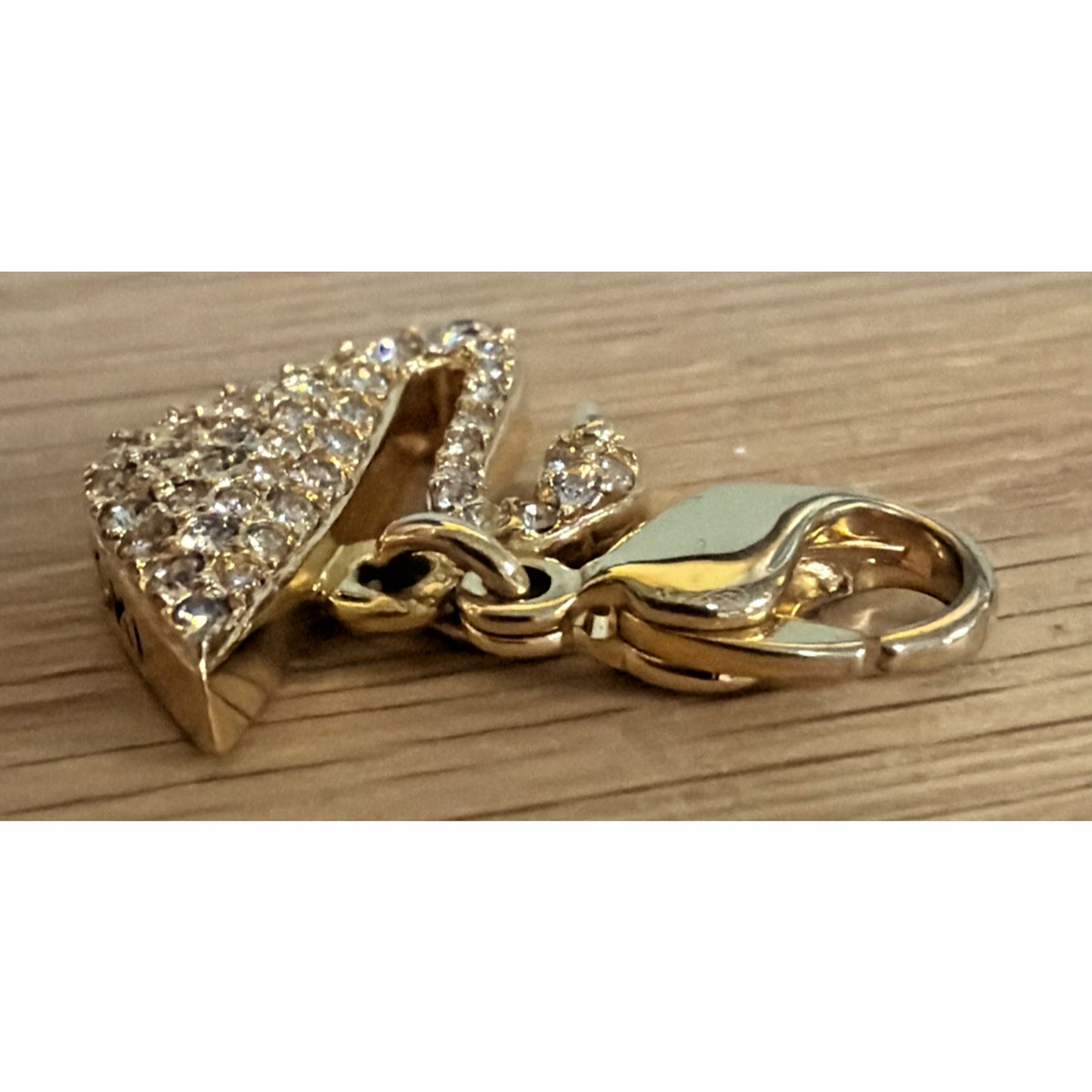 Swarovski Golden Swan Pave Crystal Charm Pendant