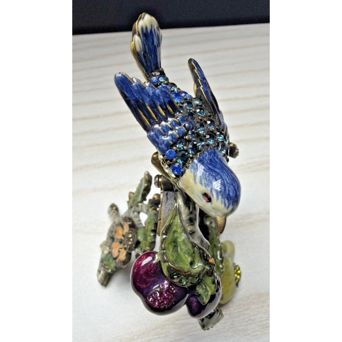 Jay Strongwater Skylar Mini Frame Bird Floral Enamel Swarovski Crystal As Is