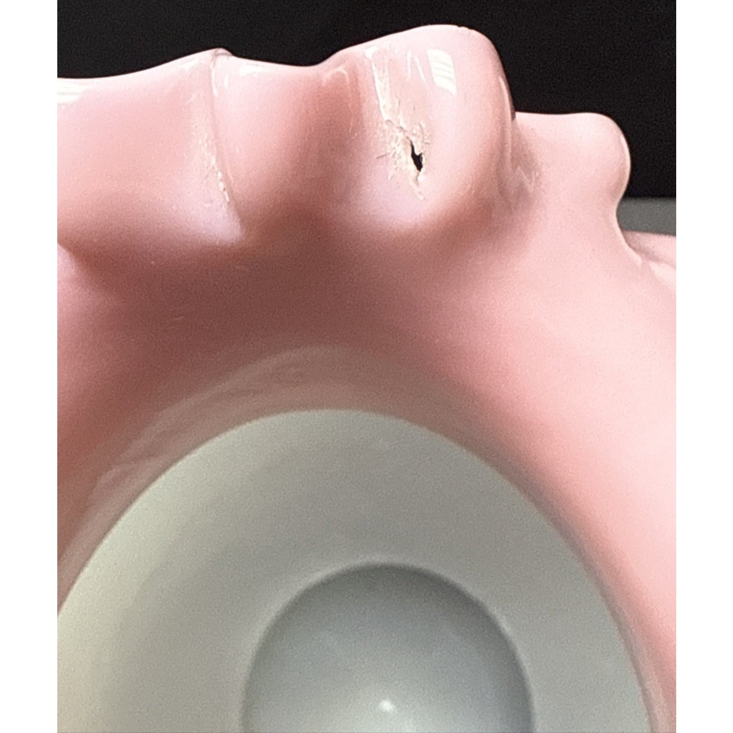 Victorian Lot of 3 Peachblow Glass Crimped Rim Pink White Vases As-Is