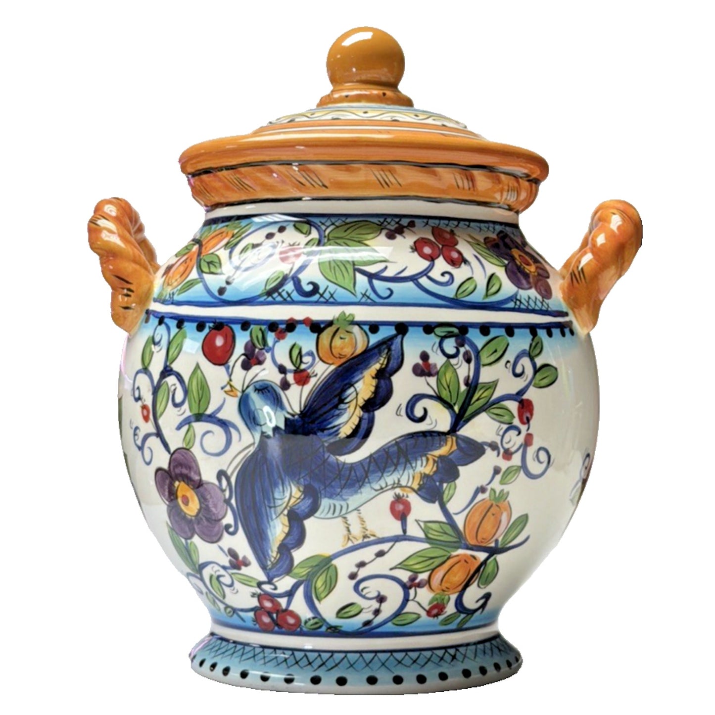 Dario Farrucci Designs Villa Paradiso Canister Cookie Jar Handles 9.25 in