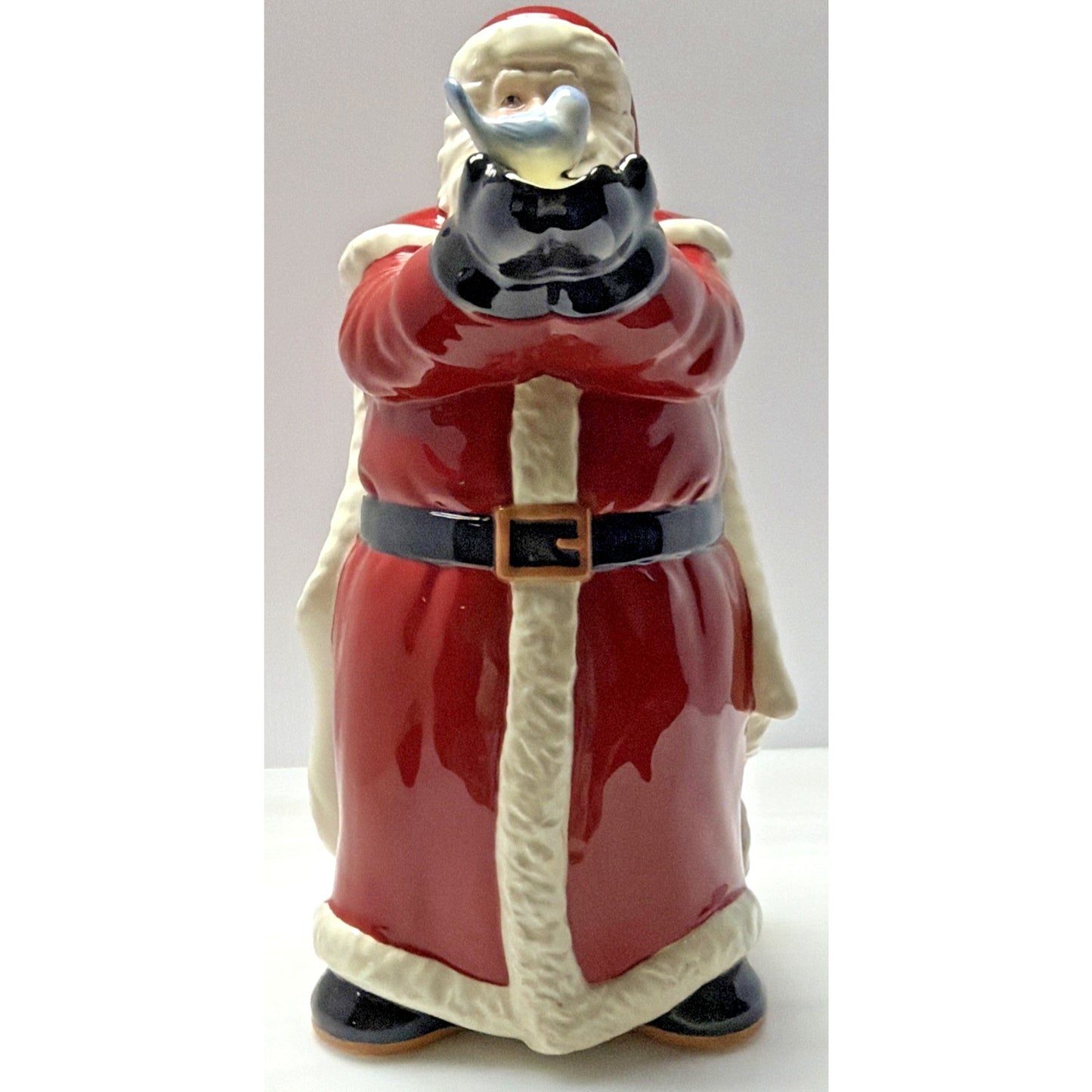 Lenox Holiday Gatherings Santa Claus Pitcher Christmas Holding Bluebird Box Tags
