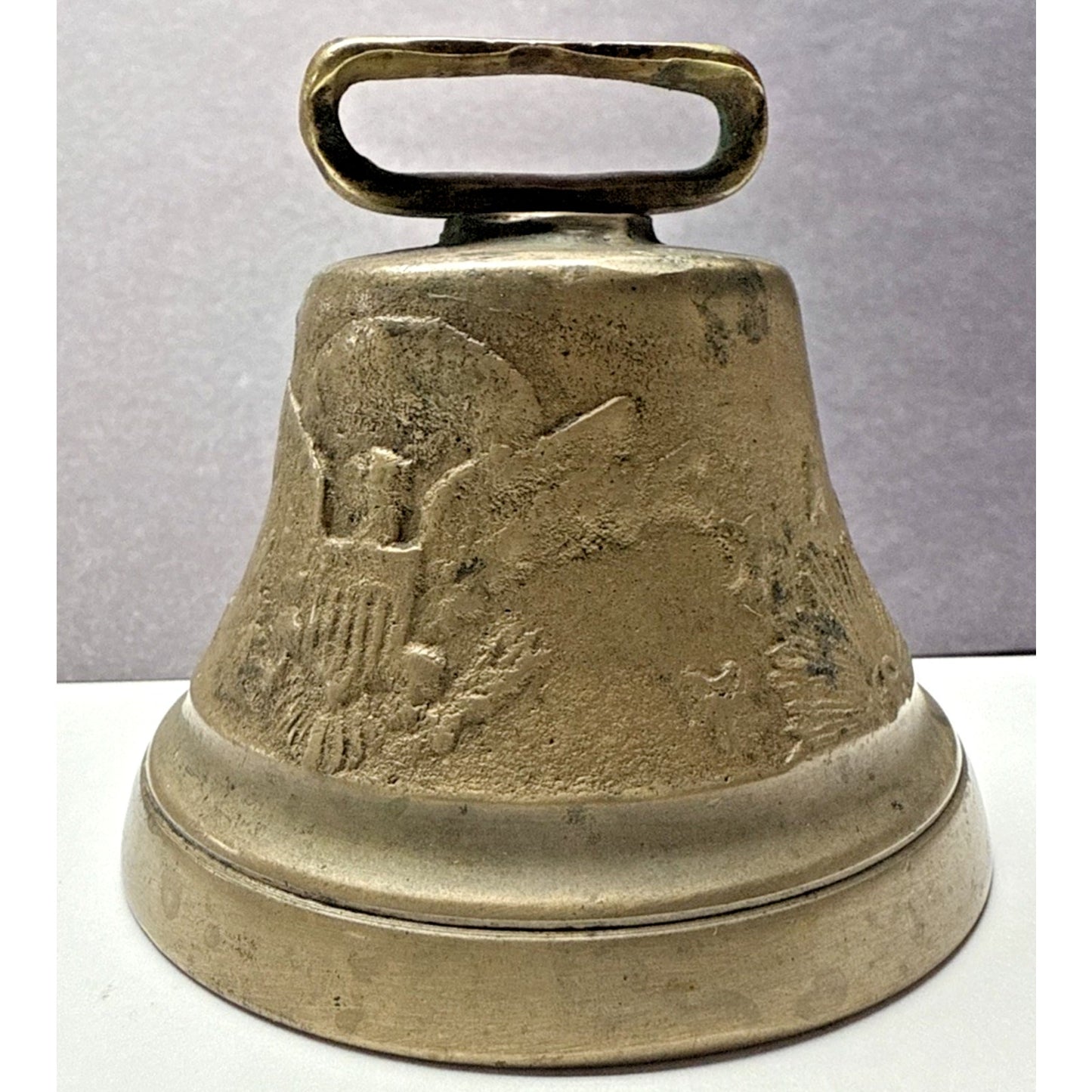 Antique US Army Camel Corps Brass Eagle Stars Bell As Is No Clapper