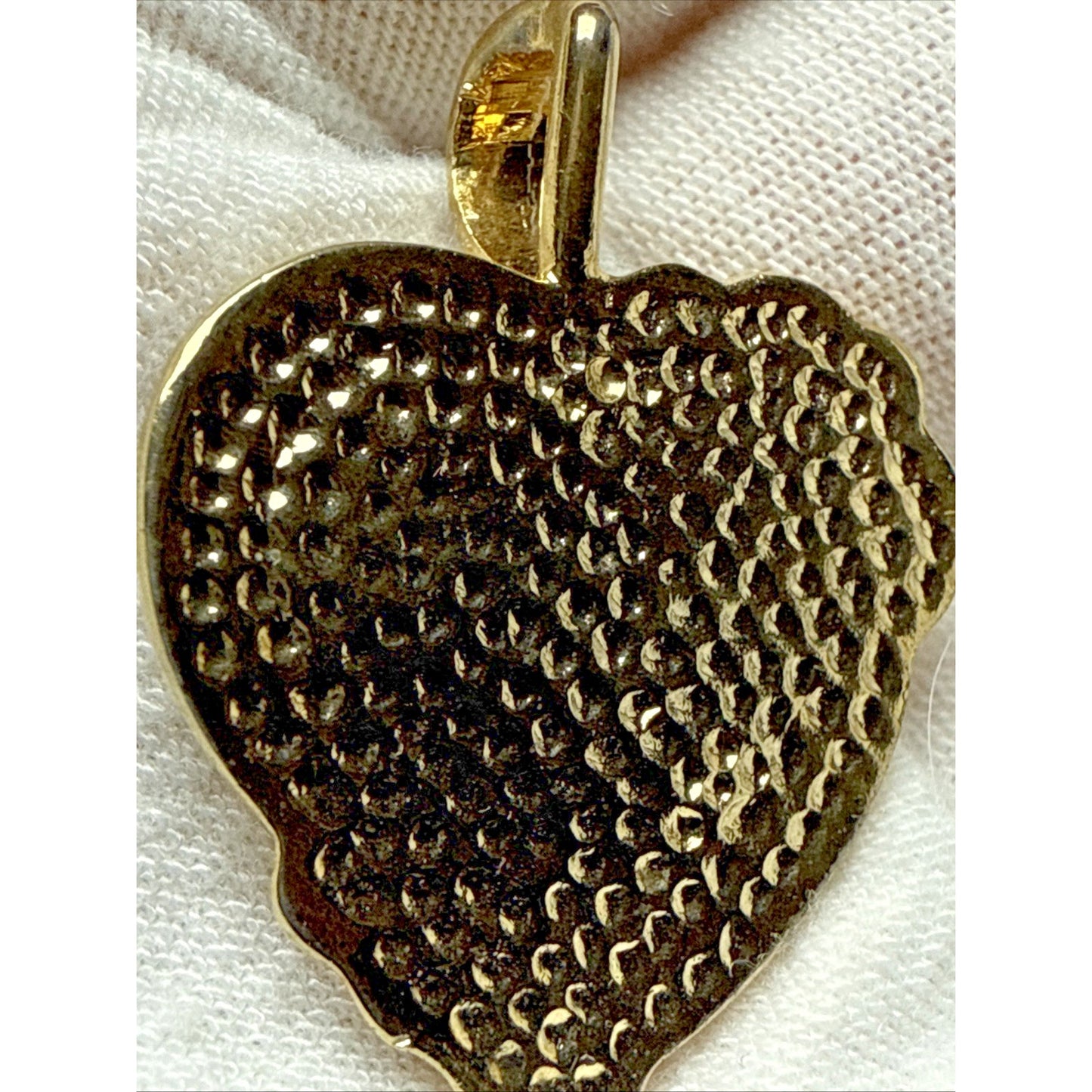 Vintage Gold Tone Floating Crystals Heart Pendant Black
