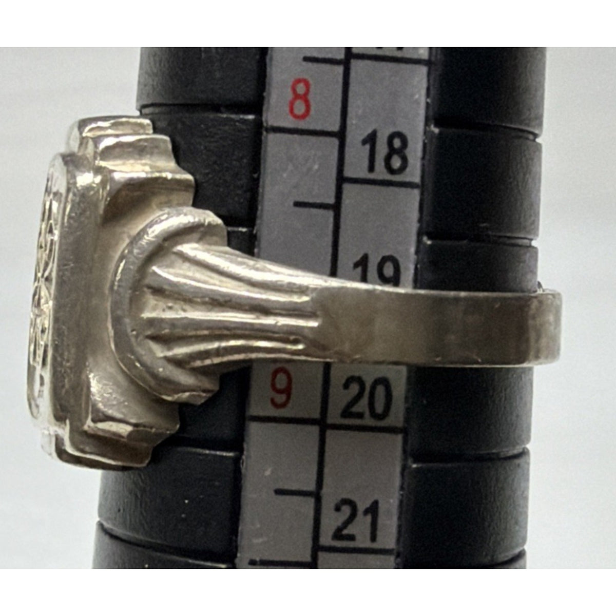 Vtg Sterling Silver 4H Clover Ring Signet Club Adjustable Sz 9.5