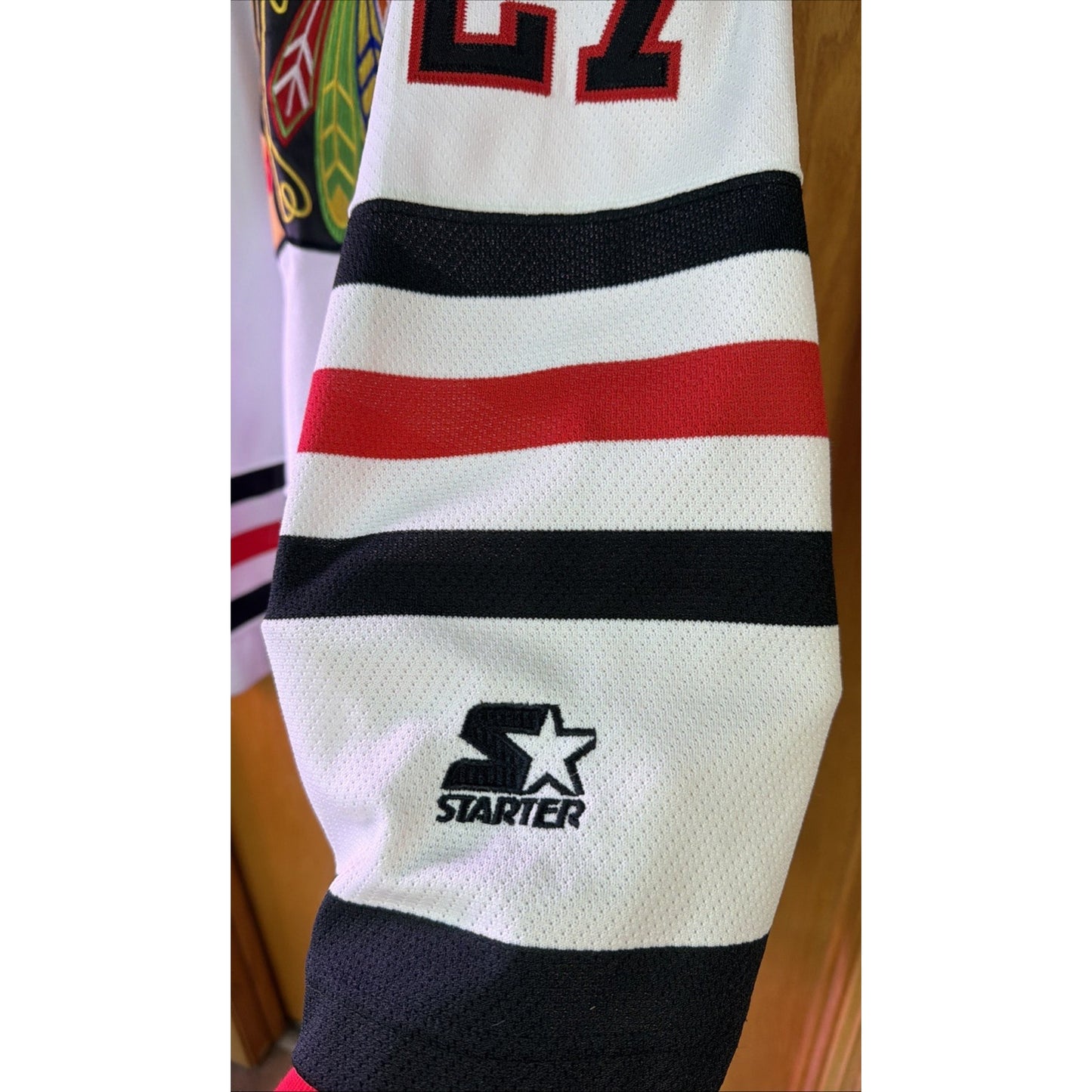 Vtg NHL Chicago Black Hawks Hockey Jeremy Roenick #27 Starter Jersey XXL As Is