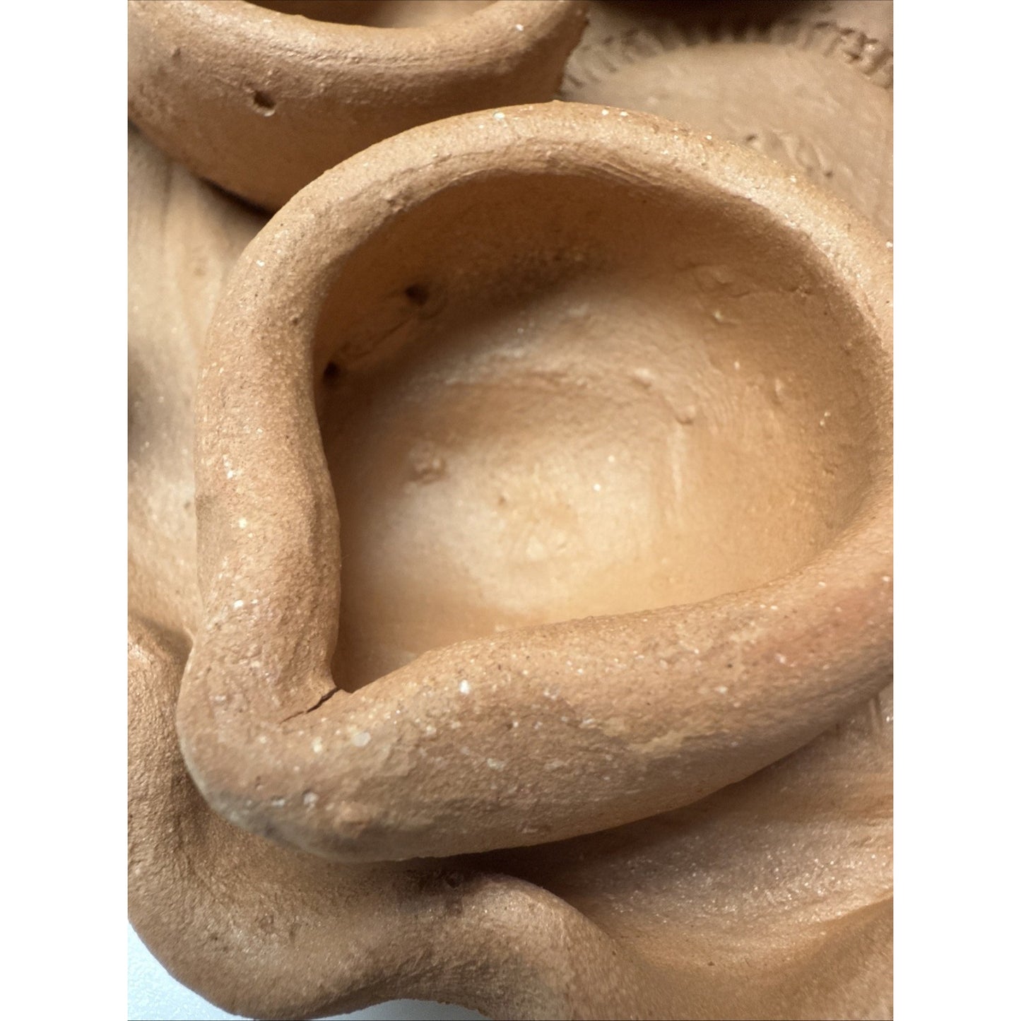 Clay Pot Diwali Oil Prayer Lamp Mitti Diya Plate Five Candle As Is