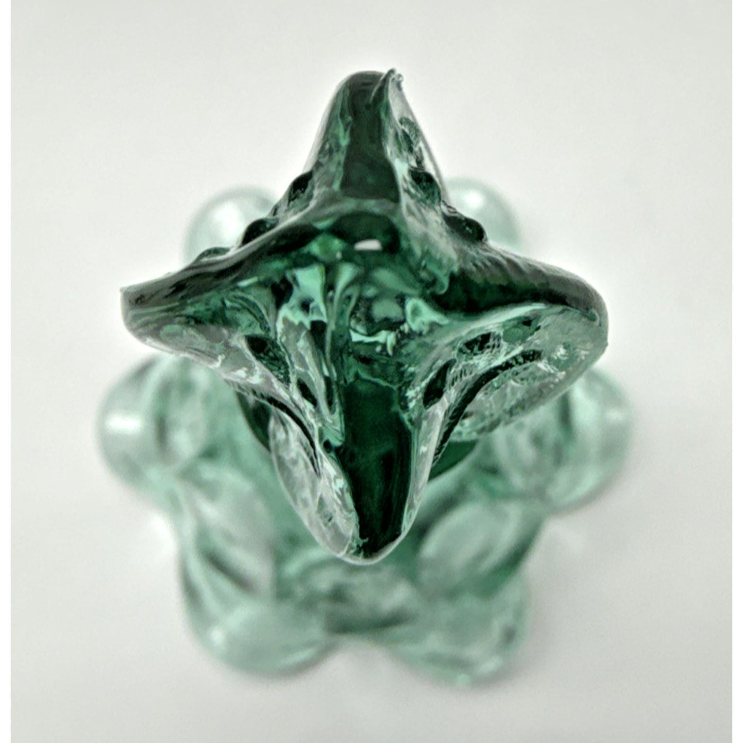 Vintage Fenton Glass Bell Sea Mist Green Pacific Swirl Ruffled Edge As Is