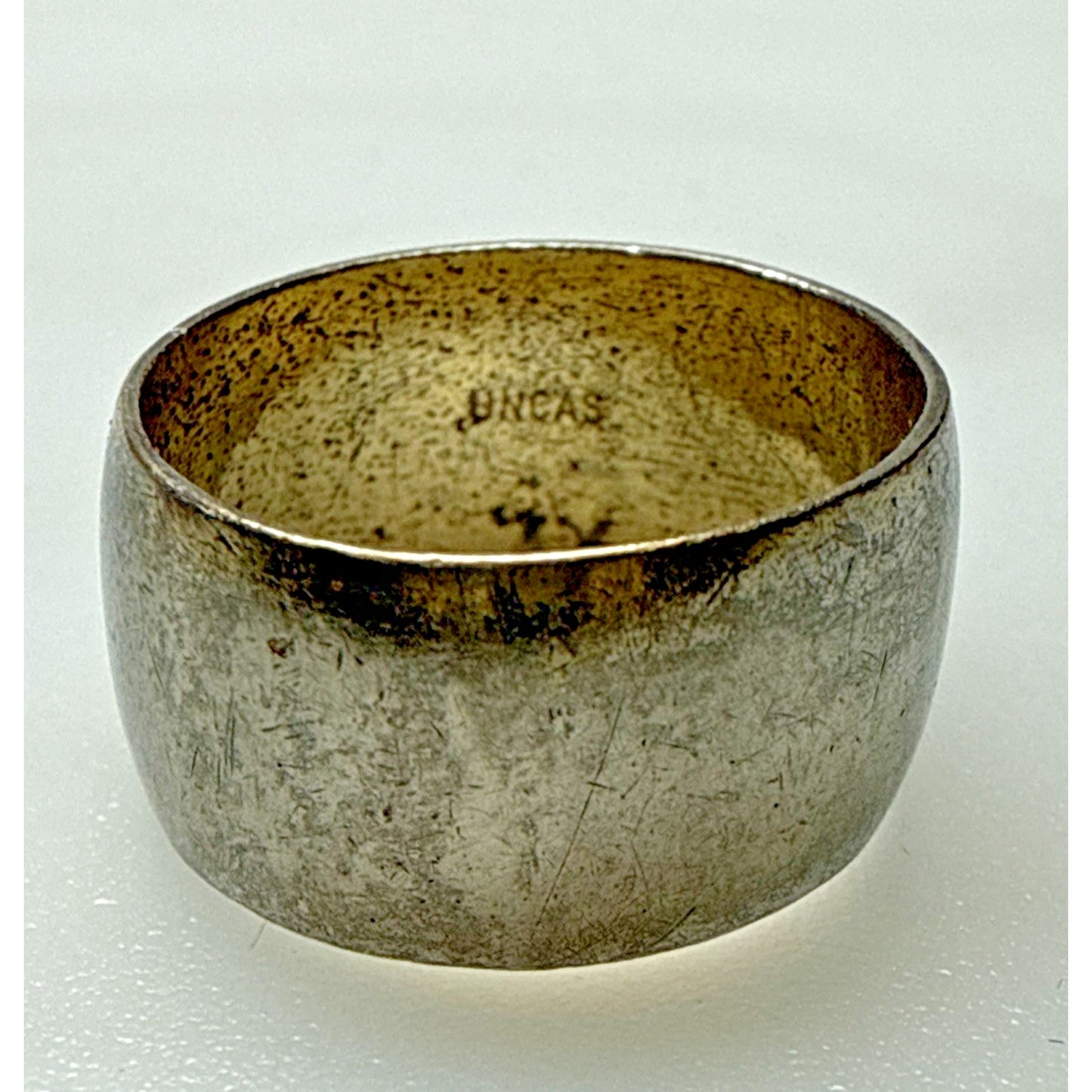 Vintage Uncas Cigar Band Ring Silver Metal Sz 6 As Is