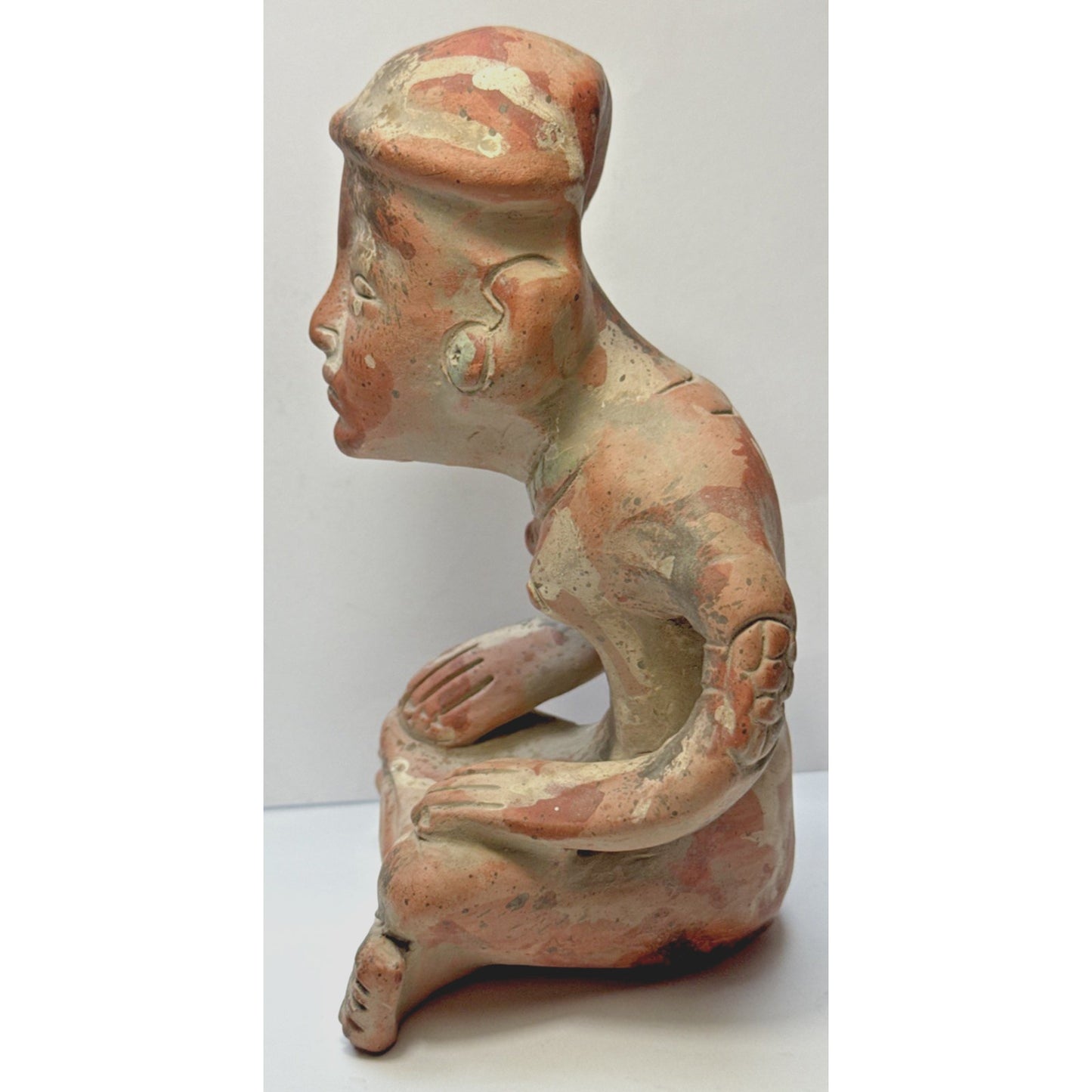 Old Mexican Terra Cotta Clay Zapotec Princess Sculpture Folk Art Marked As Is