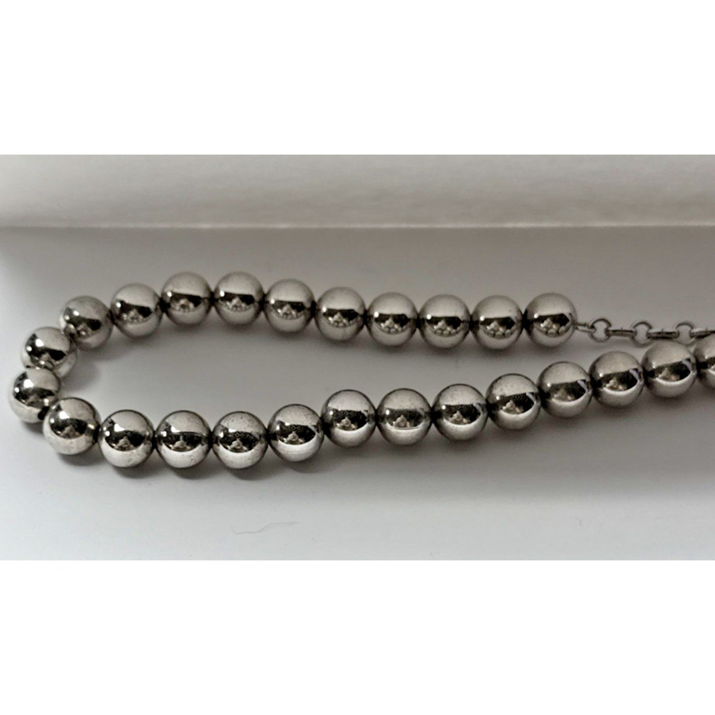 Vintage Vendome Jewelry Silver Ball Bead Necklace Chain Adjustable