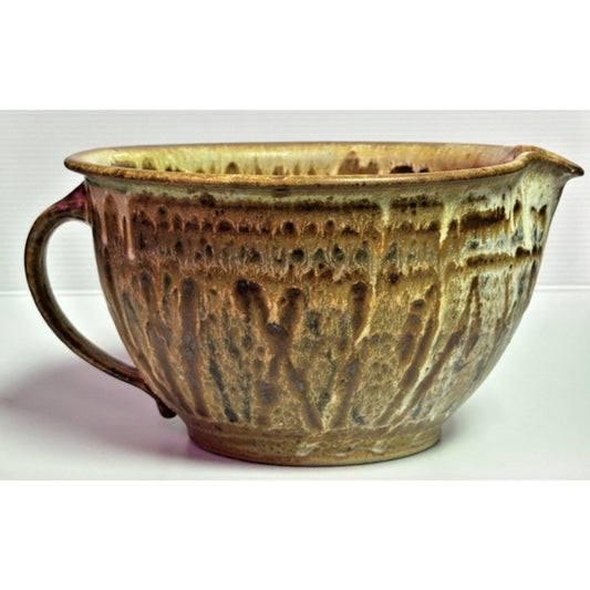 Vintage Dan Keegan Stoneware Art Pottery Pitcher Handled Bowl Glazed Abstract