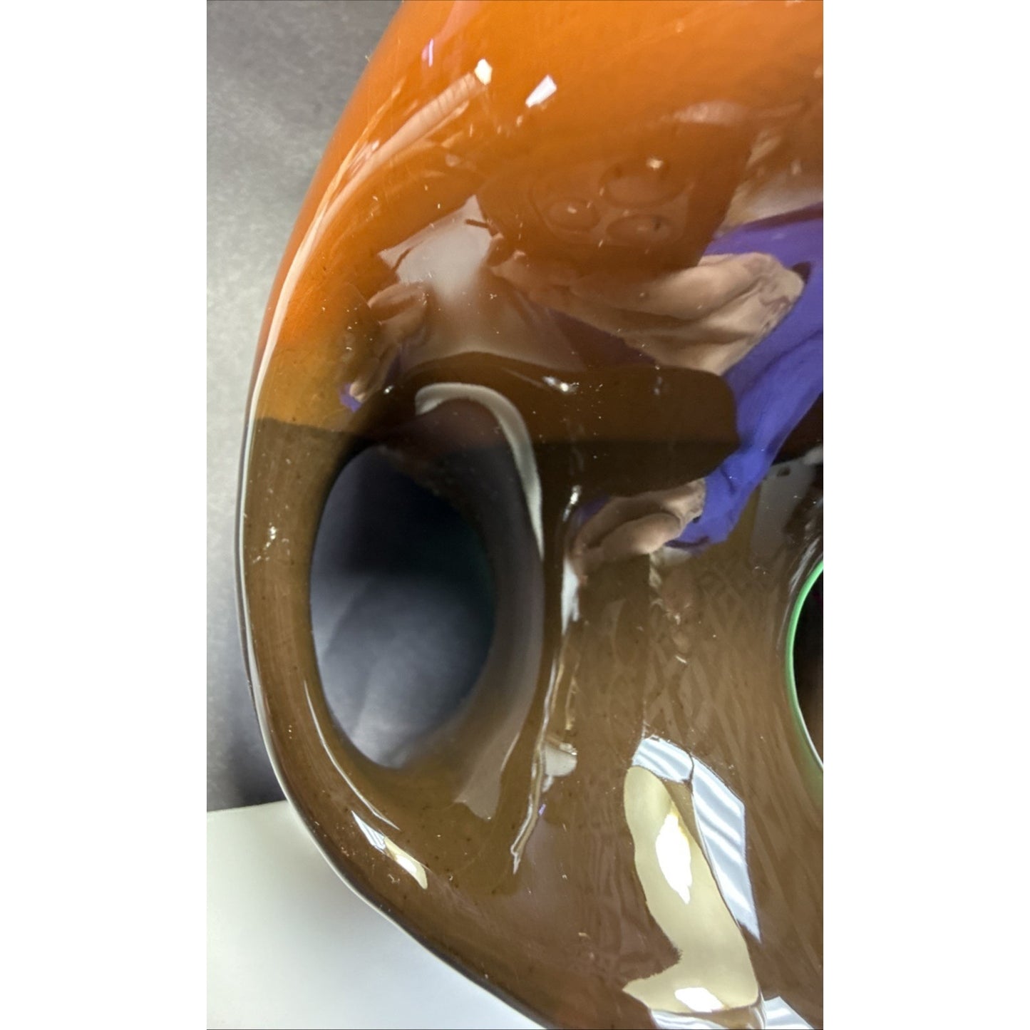 Old Redwood Pottery Glazed Colonial Amphora Vase Double Handle As Is