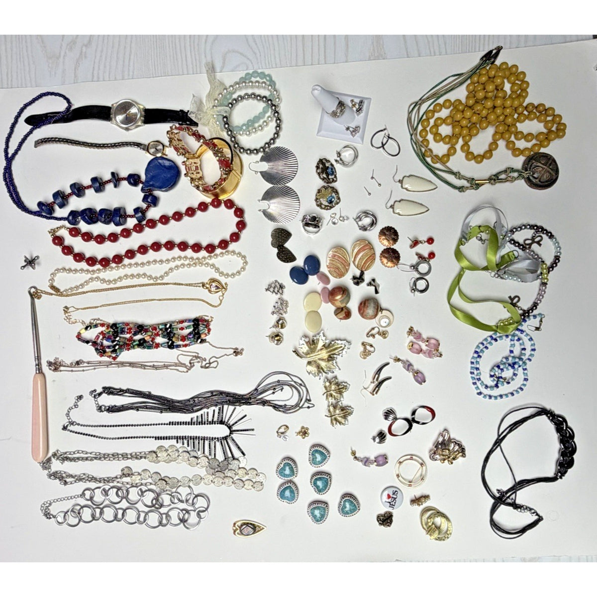 Vintage Lot Modern Jewelry Craft Costume Gemstone Wearable Damage As-Is 2#