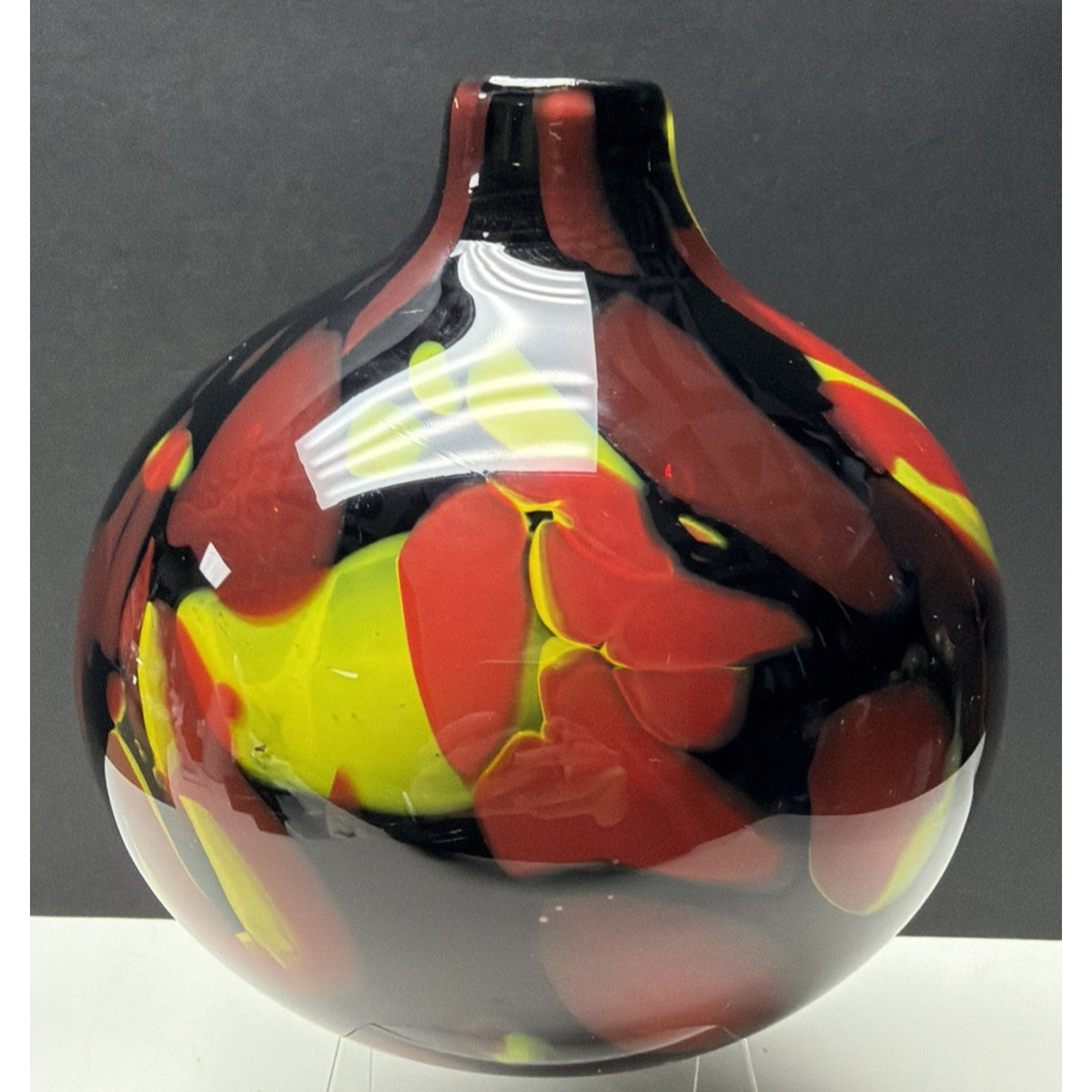 Vintage Murano Glassware Art Glass Sommerso Abstract Squat Gourd Vase