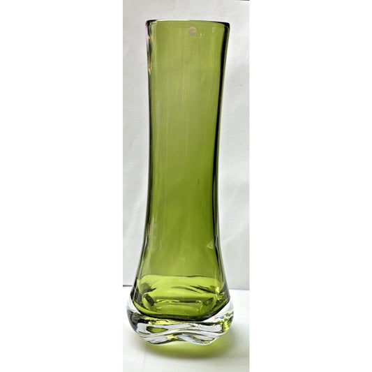 MCM Iittala Finland Anna Olive Green Glass Vase Jorma Vennola As Is Read
