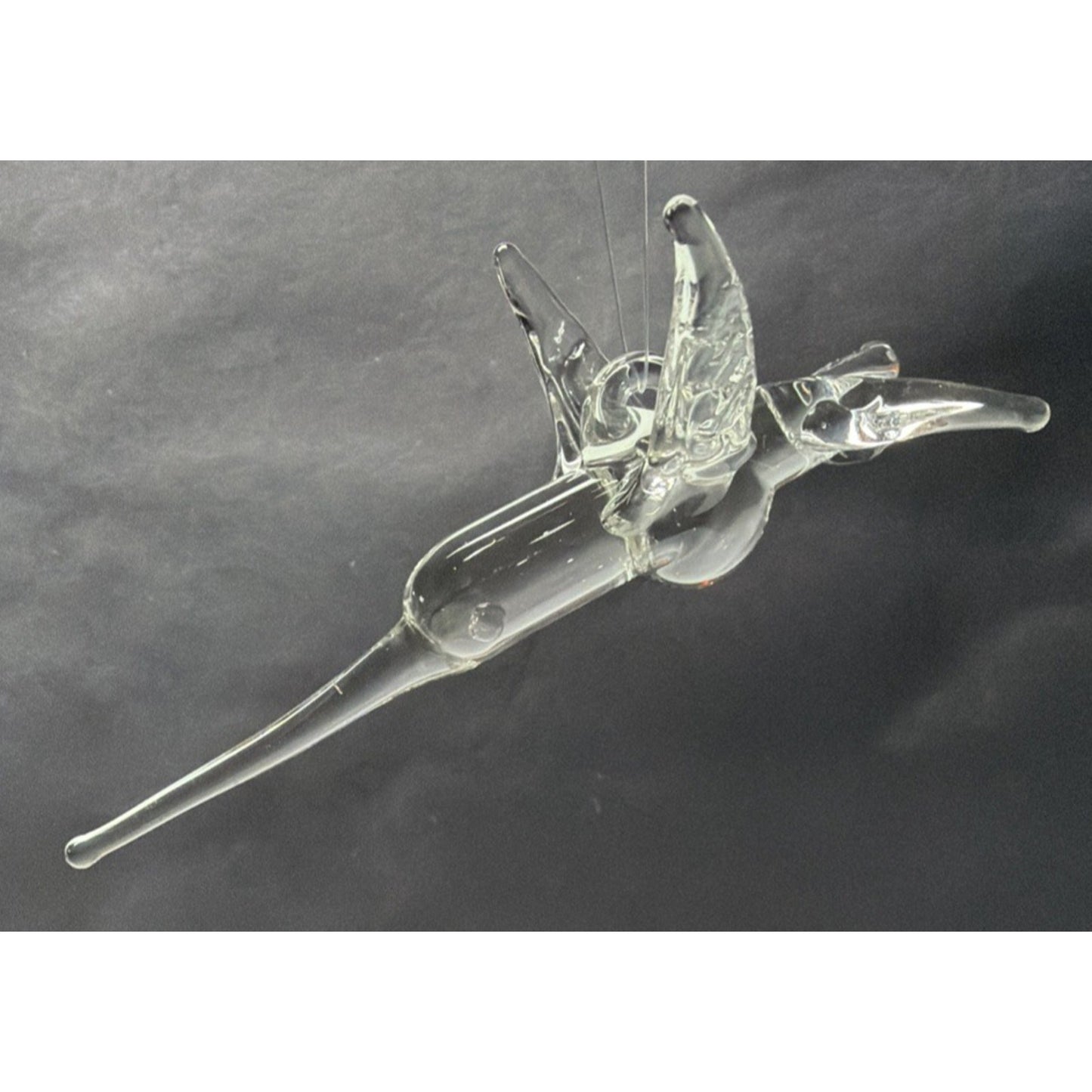 Vintage Lot of 2 Hand Blown Glass Hummingbird Ornaments Suncatcher Figurines
