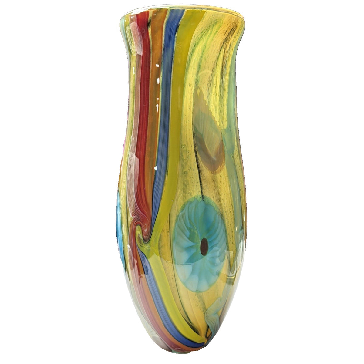 Vtg Cristalleria Ann Primrose D'Arte Murano Abstract Vase Millefiori Sommerso