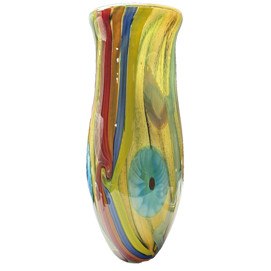Vtg Cristalleria Ann Primrose D'Arte Murano Abstract Vase Millefiori Sommerso