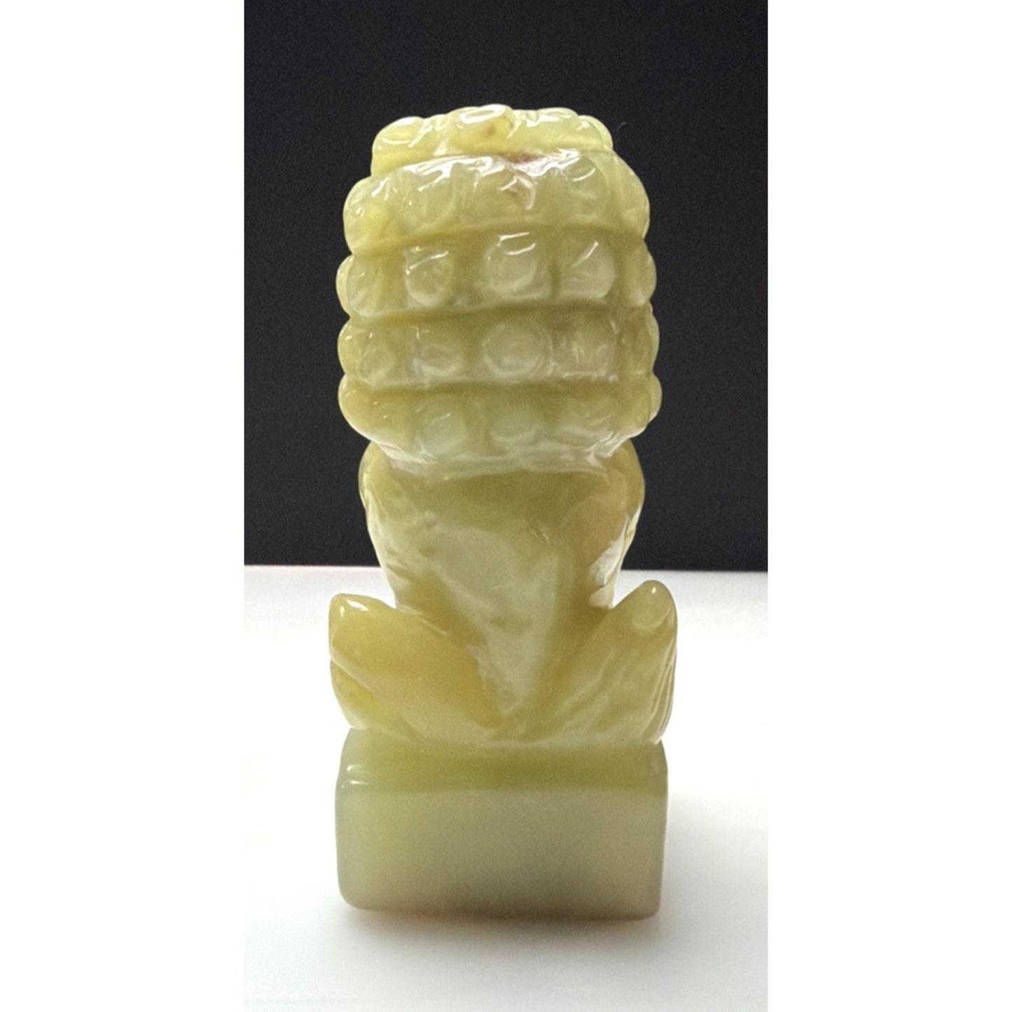 Vintage Carved Green Stone Jade Foo Dog Stamp Seal Box Personalized As Is Read