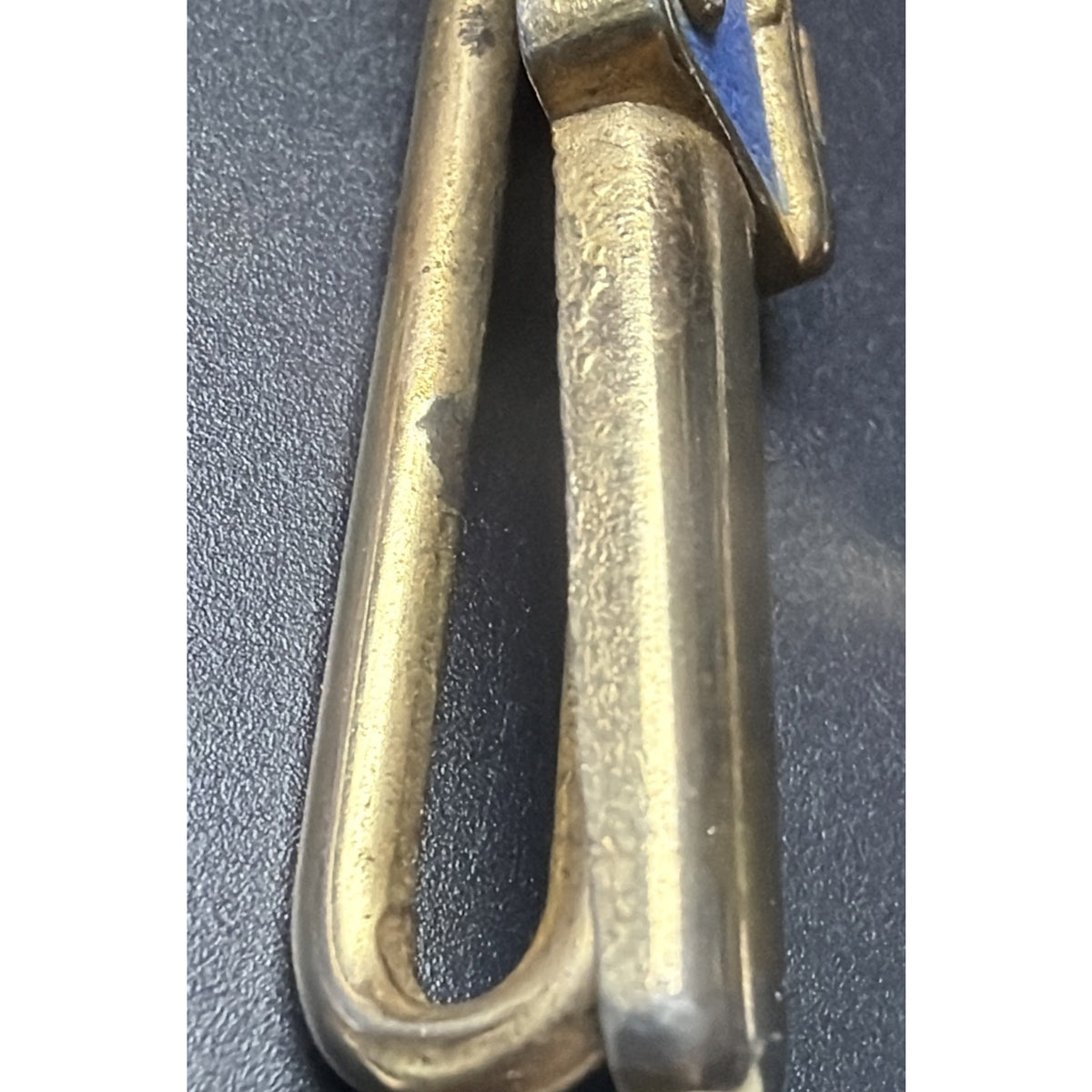 Vtg Advertisement Proto Plion Tools Lion Wrench Tie Bar Clip Gold Enamel Blue